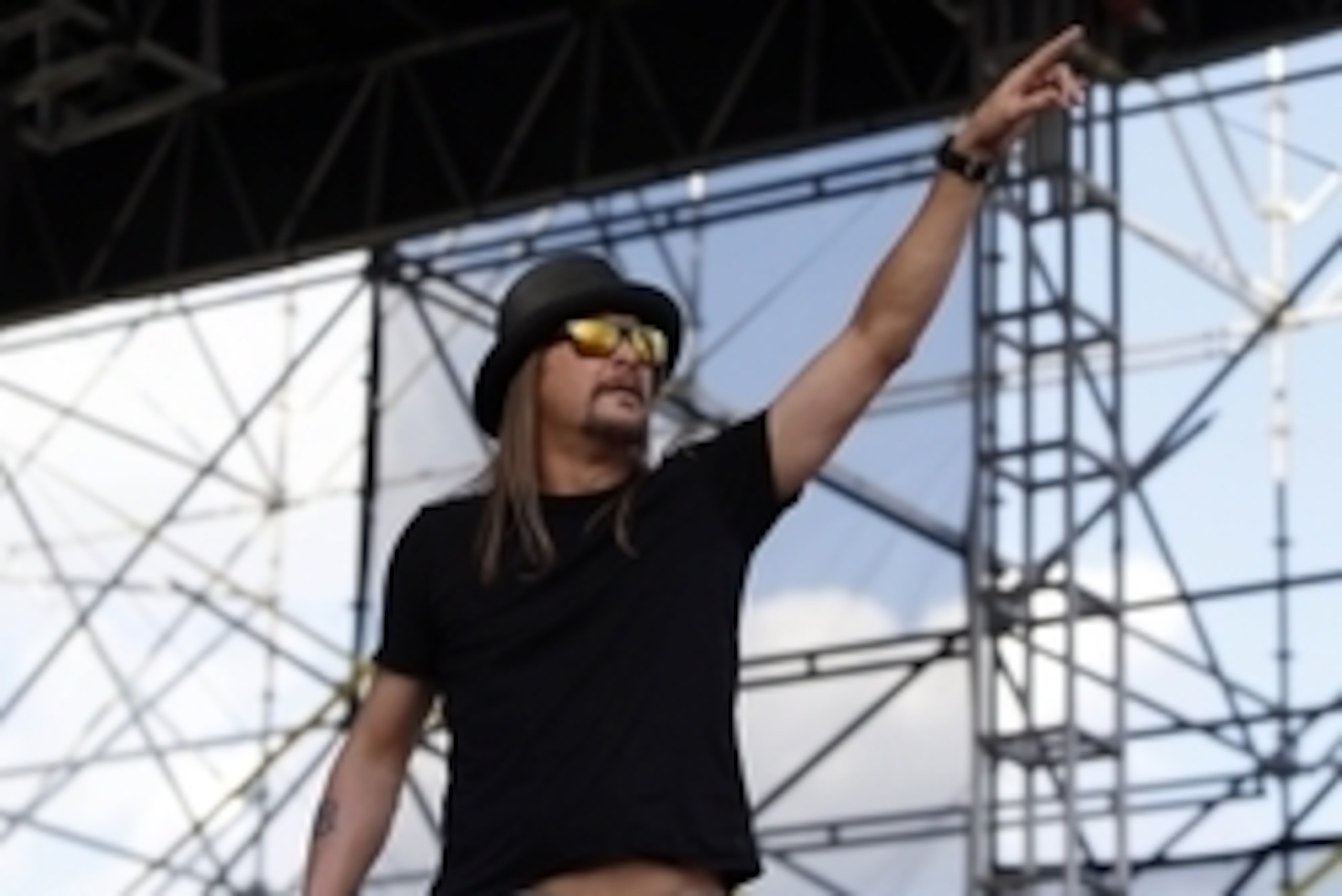 Apr 7, 2014; Arlington, TX, USA; Recording artist Kid Rock performs before the championship game of the Final Four in the 2014 NCAA Mens Division I Championship tournament between the Connecticut Huskies and Kentucky Wildcats at AT&T Stadium. Mandatory Cr