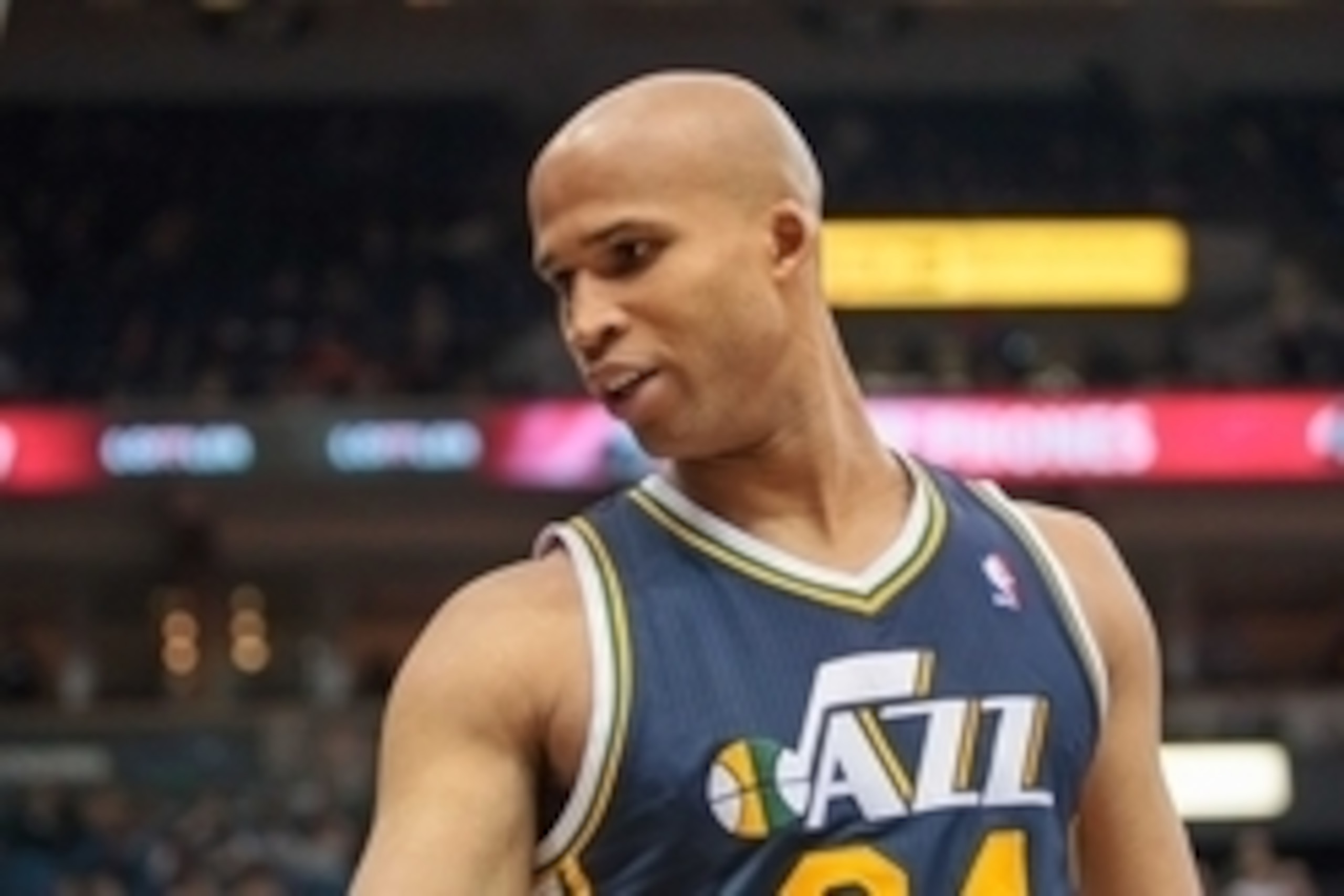 Apr 16, 2014; Minneapolis, MN, USA; Utah Jazz forward Richard Jefferson (24) at Target Center. Mandatory Credit: Brad Rempel-USA TODAY Sports