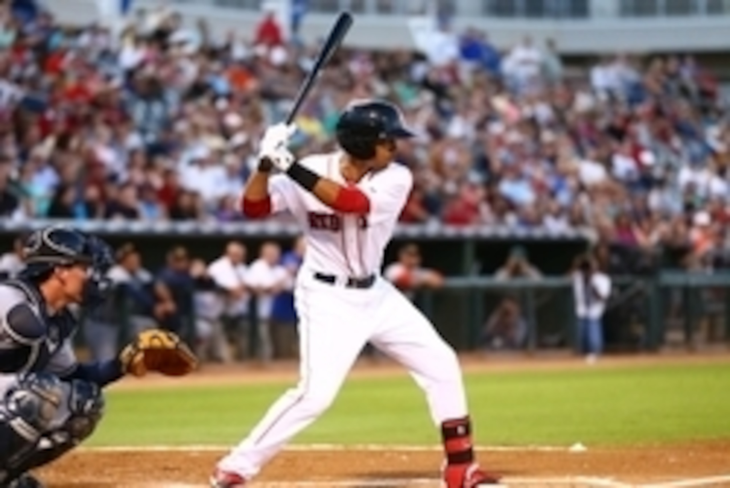 Nov 2, 2013; Surprise, AZ, USA; Boston Red Sox infielder Mookie Betts against the East during the Fall Stars Game at Surprise Stadium. Mandatory Credit: Mark J. Rebilas-USA TODAY Sports