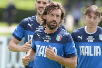 FLORENCE, ITALY - MAY 26:  Andrea Pirlo of Italy during a training session at Coverciano on May 26, 2014 in Florence, Italy.  (Photo by Claudio Villa/Getty Images)