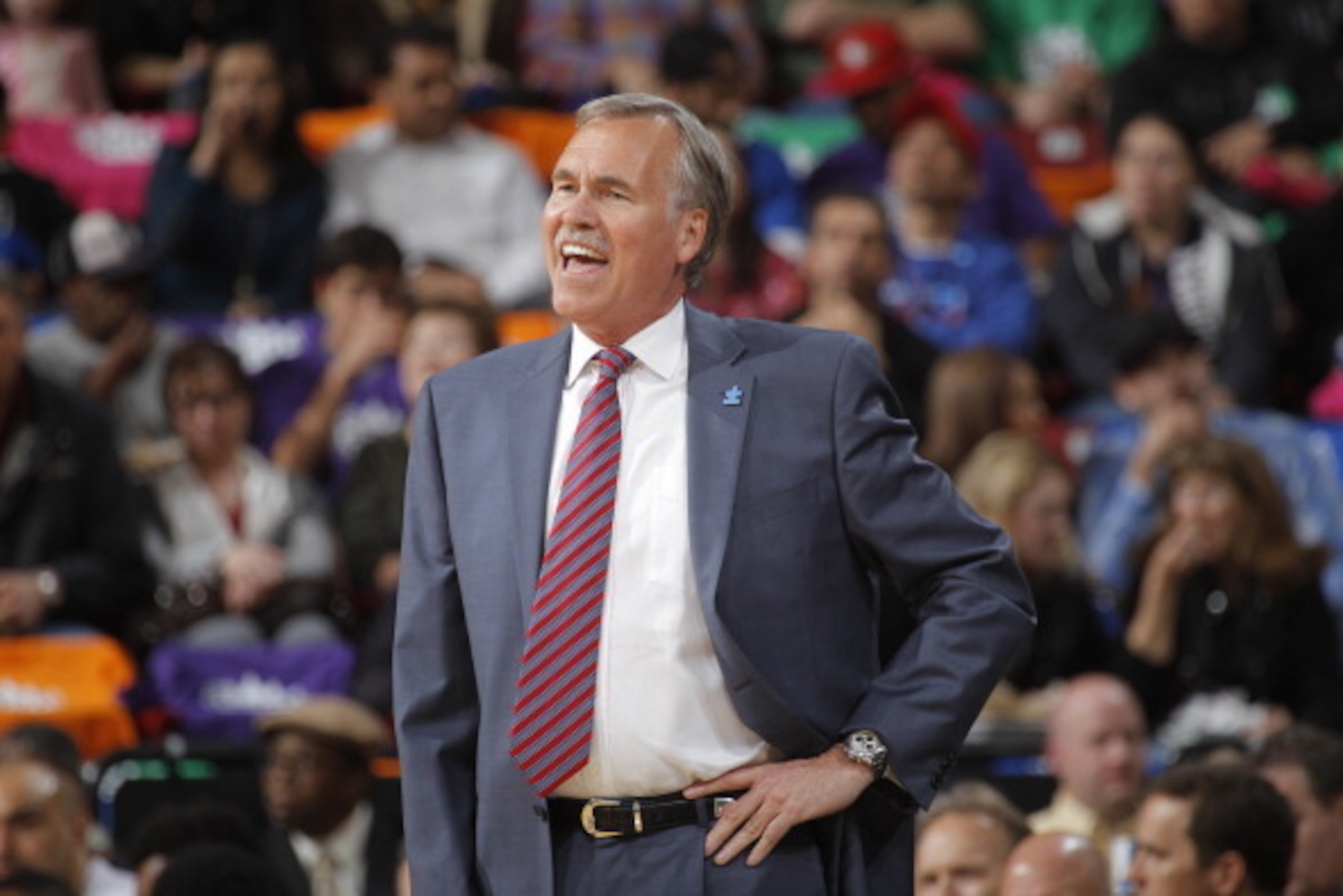 SACRAMENTO, CA - APRIL 2: Mike D'Antoni of the Los Angeles Lakers coaches against the Sacramento Kings on April 2, 2014 at Sleep Train Arena in Sacramento, California. NOTE TO USER: User expressly acknowledges and agrees that, by downloading and or using 