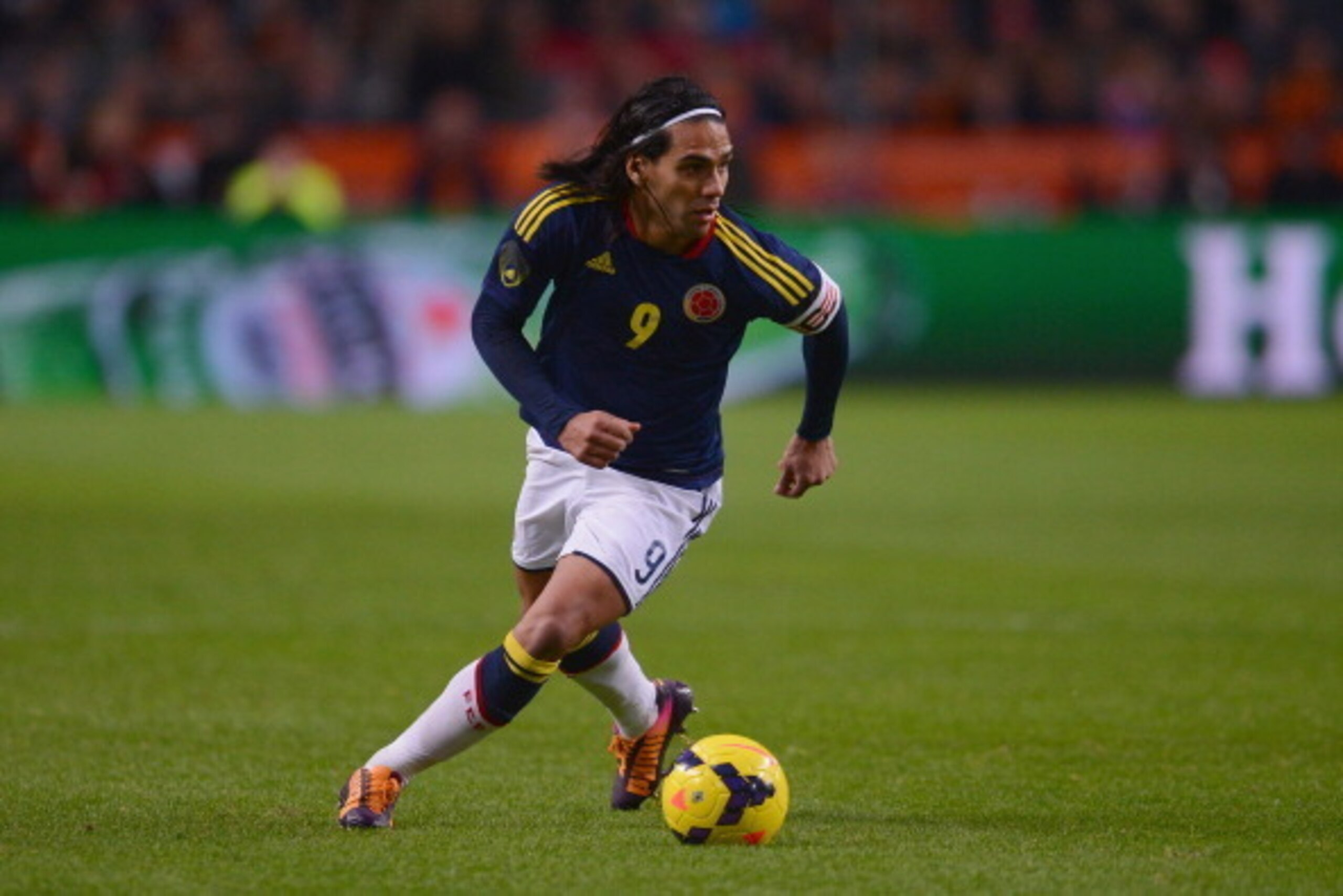 AMSTERDAM, NETHERLANDS - NOVEMBER 19:  Falcao Garcia of Colombia runs with the ball during the International Friendly match between Netherlands and Colombia at Amsterdam ArenA on November 19, 2013 in Amsterdam, Netherlands.  (Photo by Lars Baron/Getty Ima