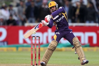 CAPE TOWN, SOUTH AFRCA - OCTOBER 21:  Manoj Tiwary of the Kolkata Knight Riders in action during the Champions league twenty20 match between CLT20 Kolkata Knight Riders v Nashua Titans at Sahara Park Newlands on October 21, 2012 in Cape Town, South Africa