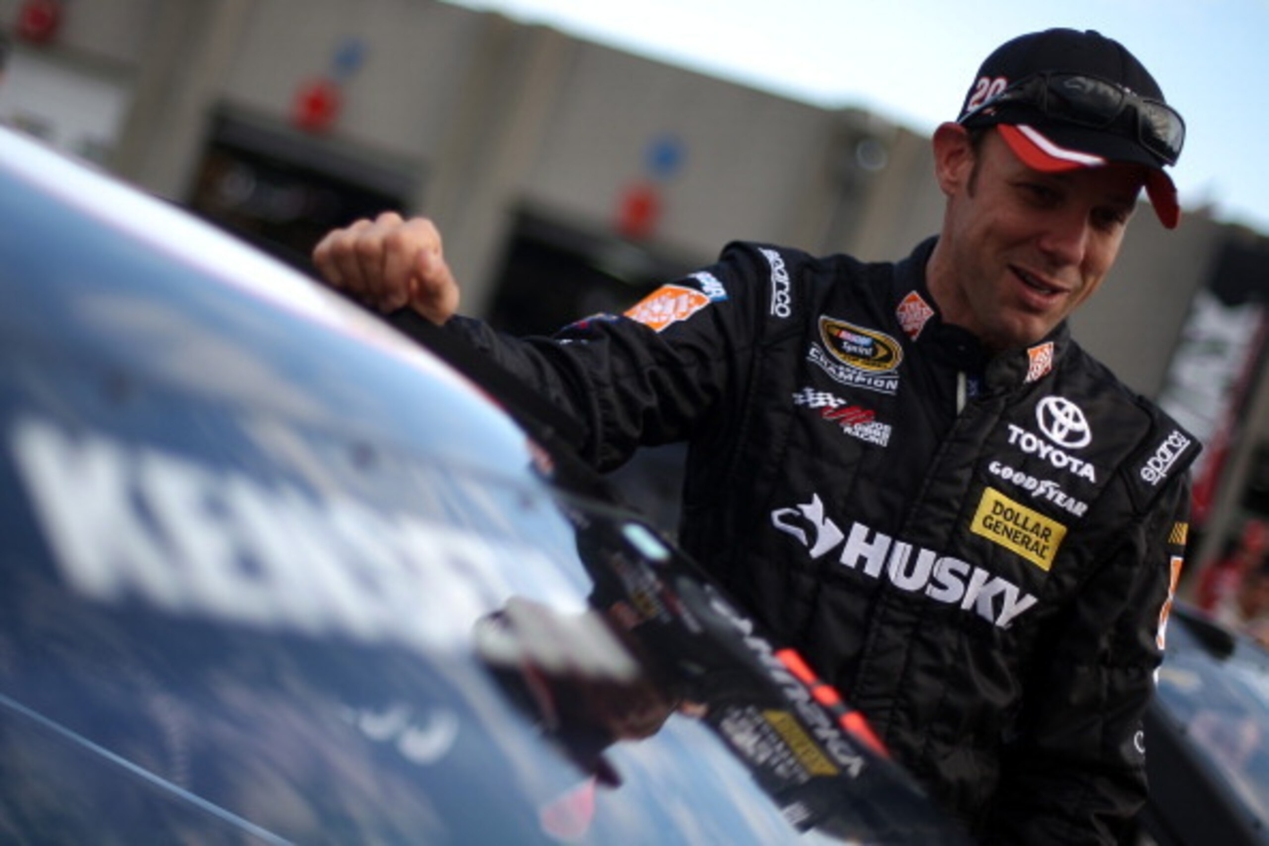CHARLOTTE, NC - MAY 17:  Matt Kenseth, driver of the #20 Home Depot Husky Toyota, stands on the grid during qualifying for the NASCAR Sprint Cup Series Sprint All-Star Race at Charlotte Motor Speedway on May 17, 2014 in Charlotte, North Carolina.  (Photo 