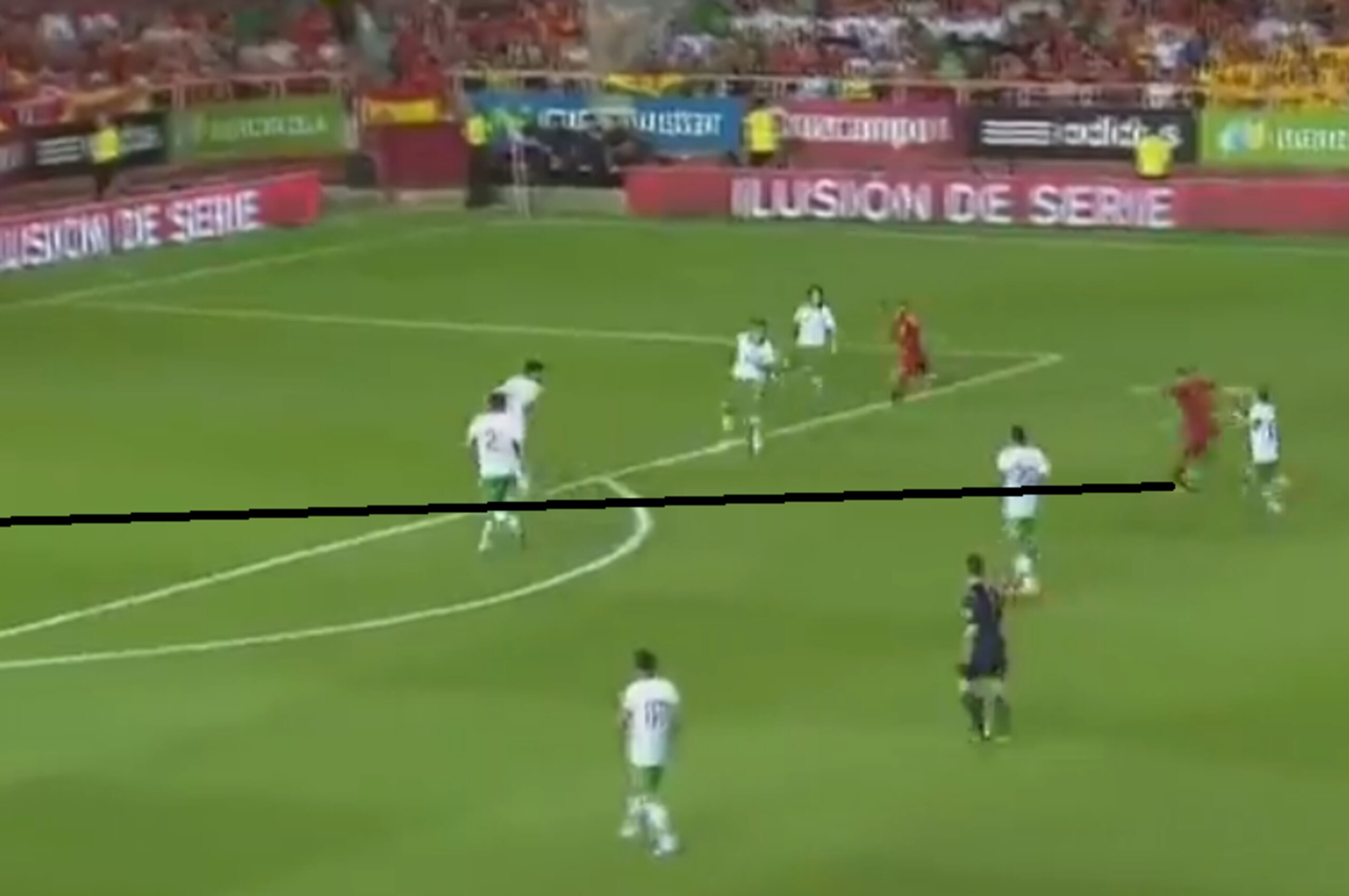 Torres fires wide of the post from distance.