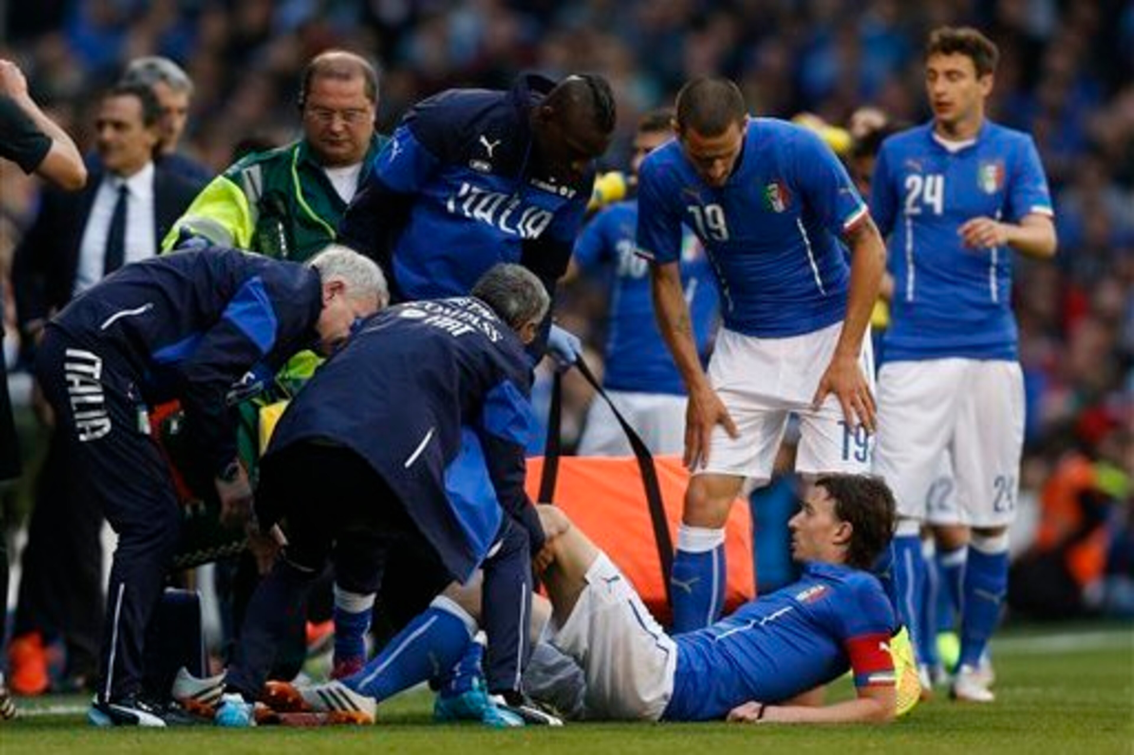 Italian midfielder Riccardo Montolivo sustained a potentially serious injury against Ireland.