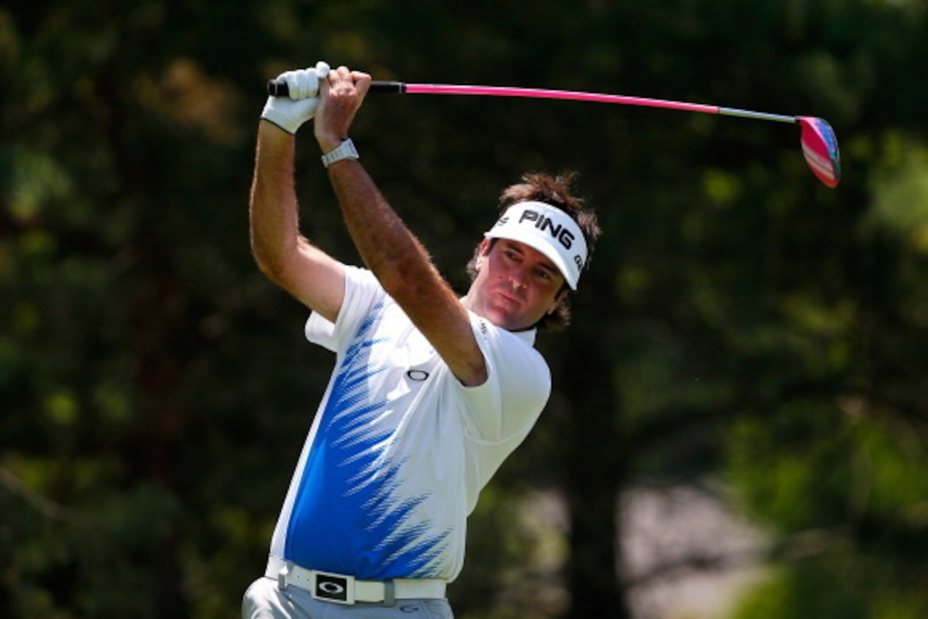 DUBLIN, OH - MAY 31:  Bubba Watson watches his tee shot on the second hole during the third round of the Memorial Tournament presented by Nationwide Insurance at Muirfield Village Golf Club on May 31, 2014 in Dublin, Ohio.  (Photo by Matt Sullivan/Getty I