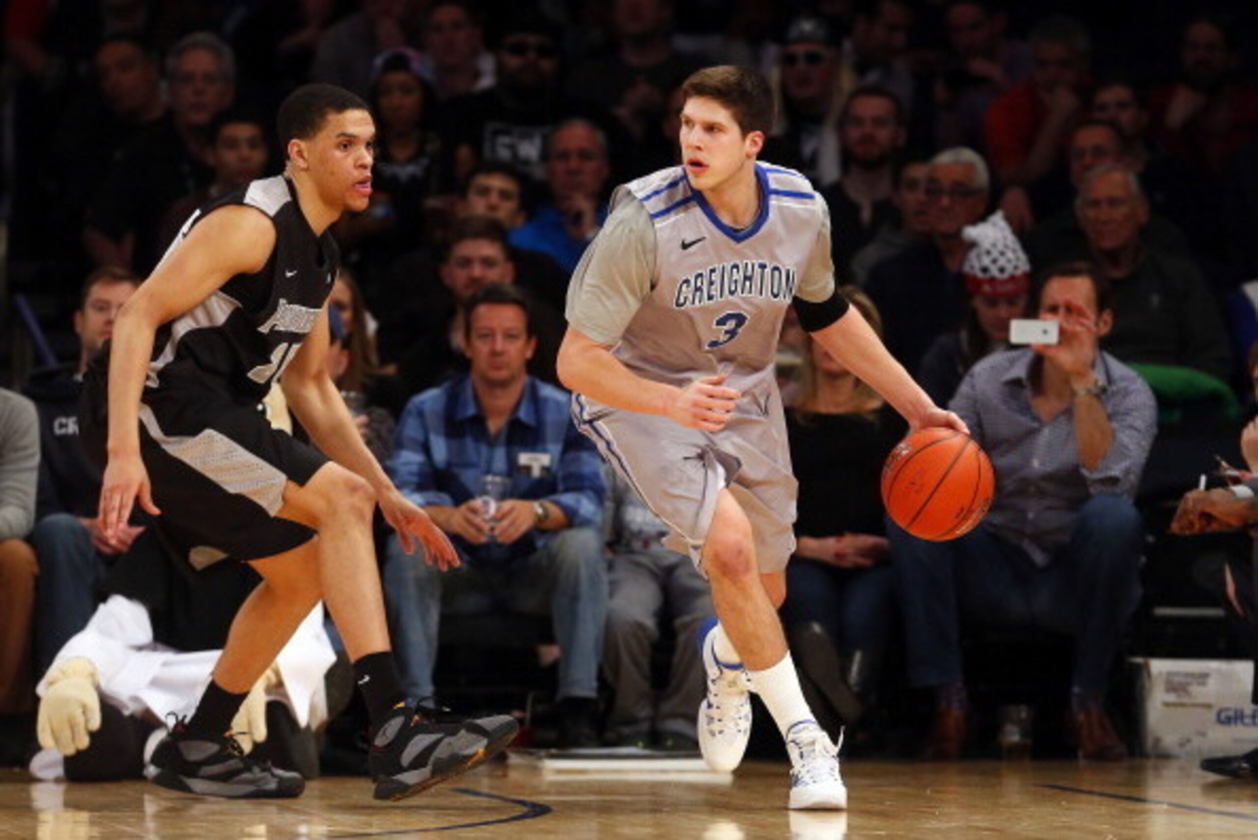 NEW YORK, NY - MARCH 15:  Doug McDermott #3 of the Creighton Bluejays controls the ball against the Providence Friars during the Championship game of the 2014 Men's Big East Basketball Tournament at Madison Square Garden on March 15, 2014 in New York City