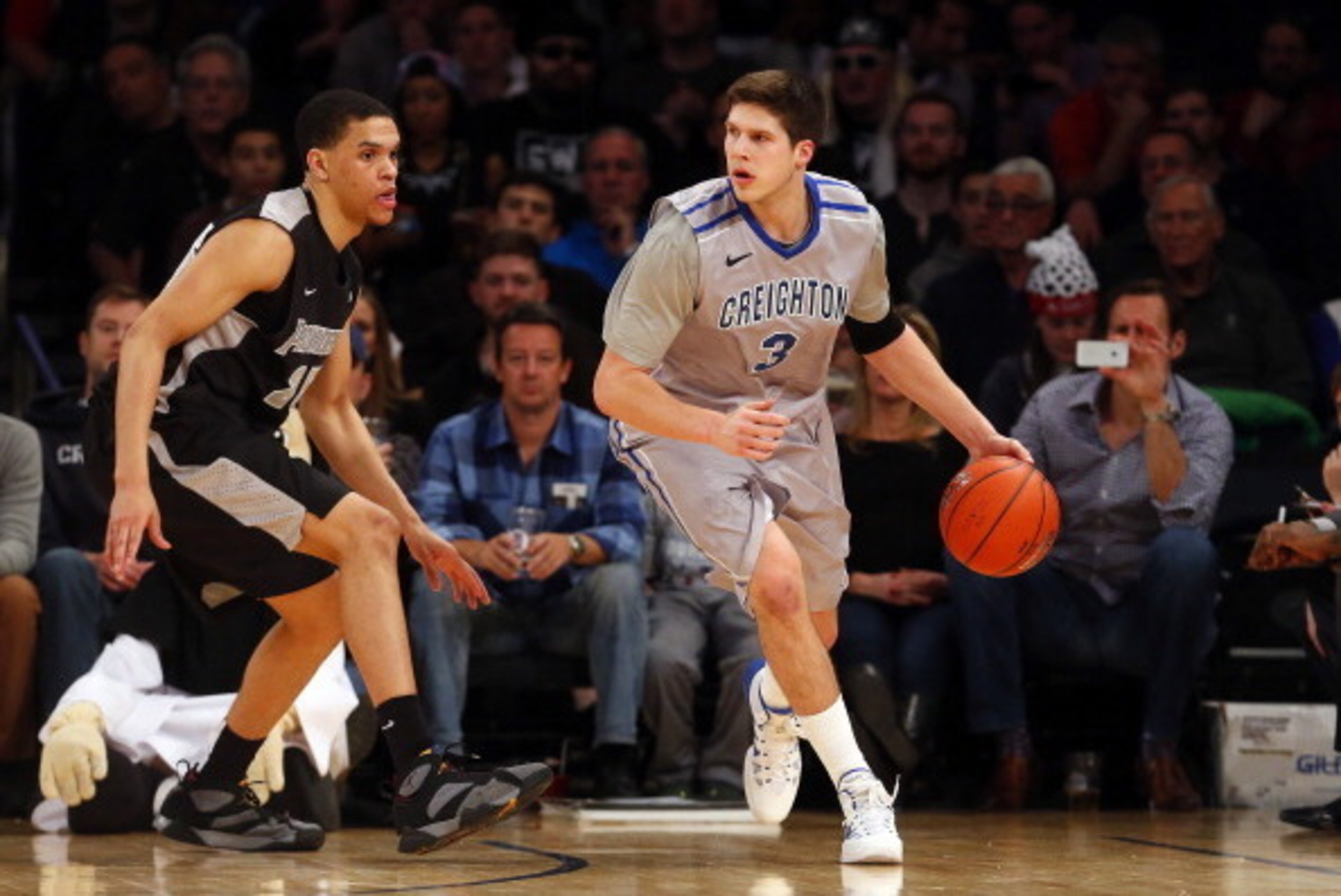 NEW YORK, NY - MARCH 15:  Doug McDermott #3 of the Creighton Bluejays controls the ball against the Providence Friars during the Championship game of the 2014 Men's Big East Basketball Tournament at Madison Square Garden on March 15, 2014 in New York City