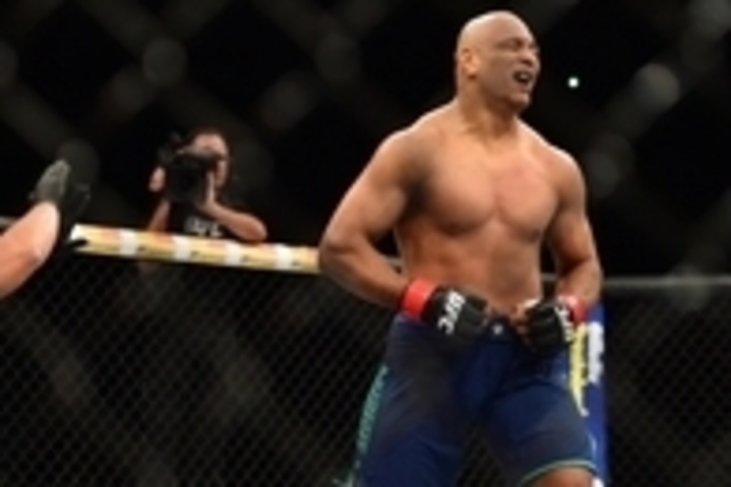 May 31, 2014; Sao Paulo, SP, BRAZIL; Marcos Rogerio de Lima (red gloves) reacts after his fight against Richardson Moreira (blue gloves) during the TUF Brazil 3 Finale at Ibirapuera  Gymnasium. Mandatory Credit: Jason Silva-USA TODAY Sports