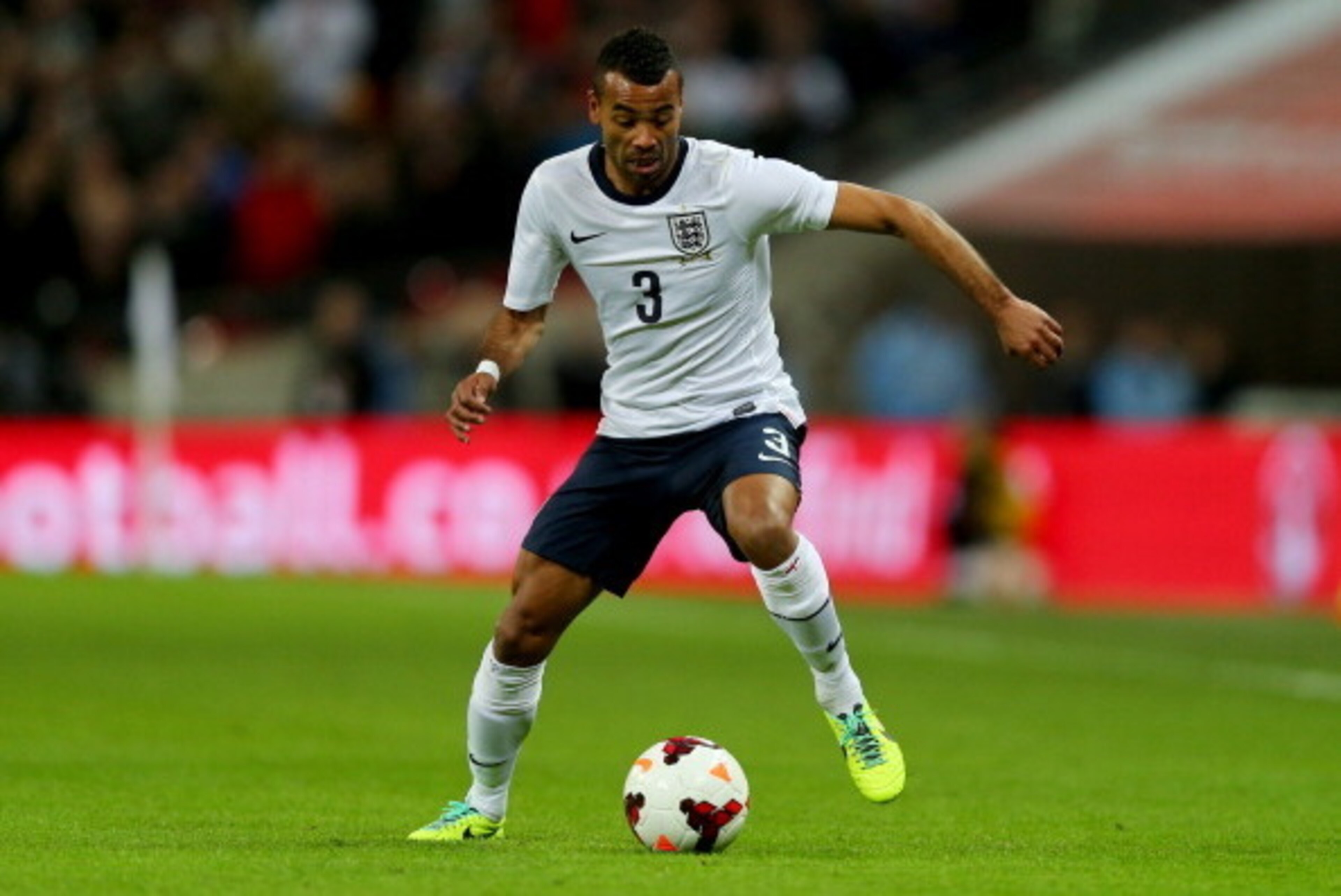 LONDON, ENGLAND - NOVEMBER 19:  Ashley Cole of England in action during the international friendly match between England and Germany at Wembley Stadium on November 19, 2013 in London, England.  (Photo by Clive Rose/Getty Images)