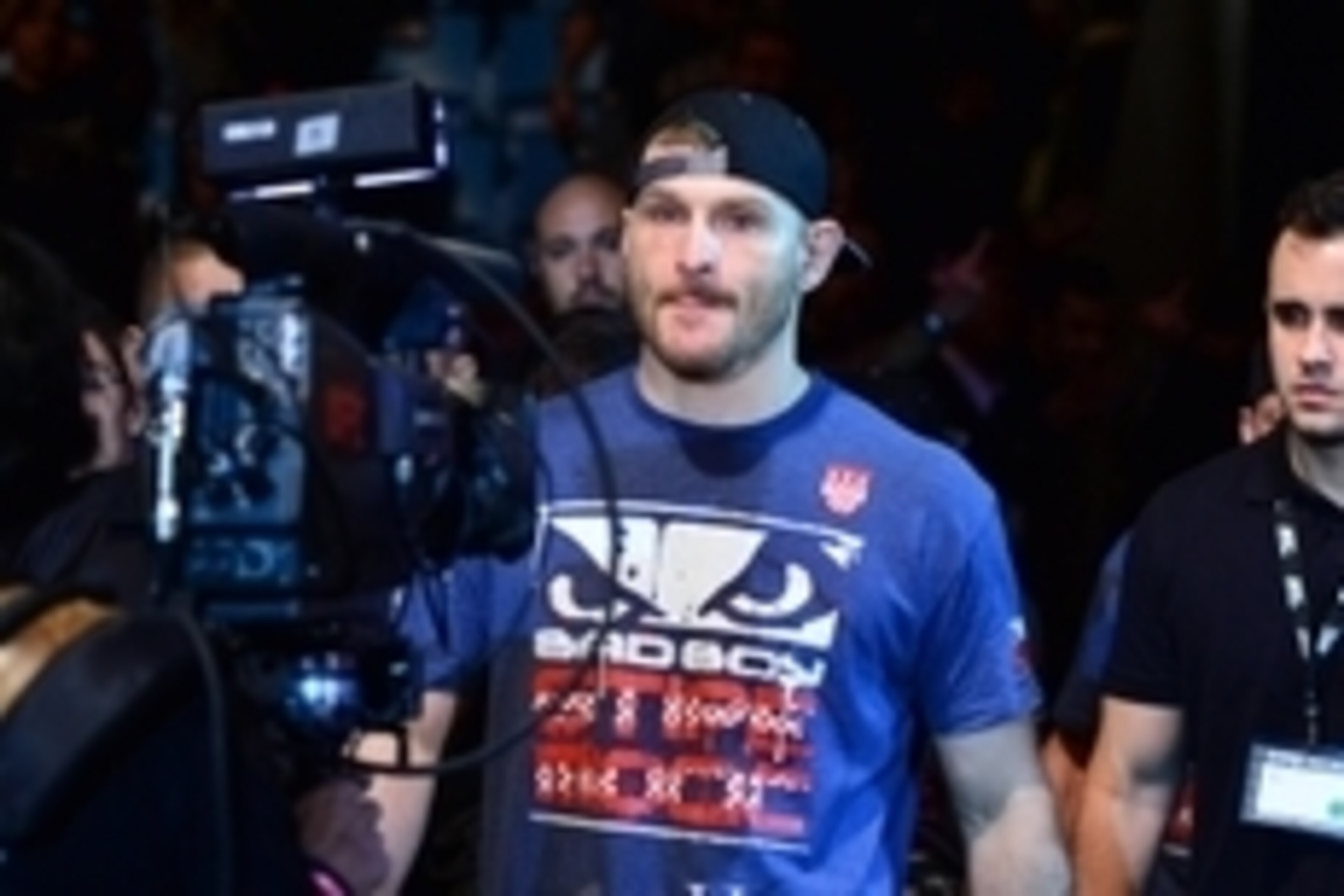 May 31, 2014; Sao Paulo, SP, BRAZIL; Stipe Miocic (red gloves) before his fight against Fabio Maldonado (blue gloves) during the TUF Brazil 3 Finale at Ibirapuera  Gymnasium. Mandatory Credit: Jason Silva-USA TODAY Sports