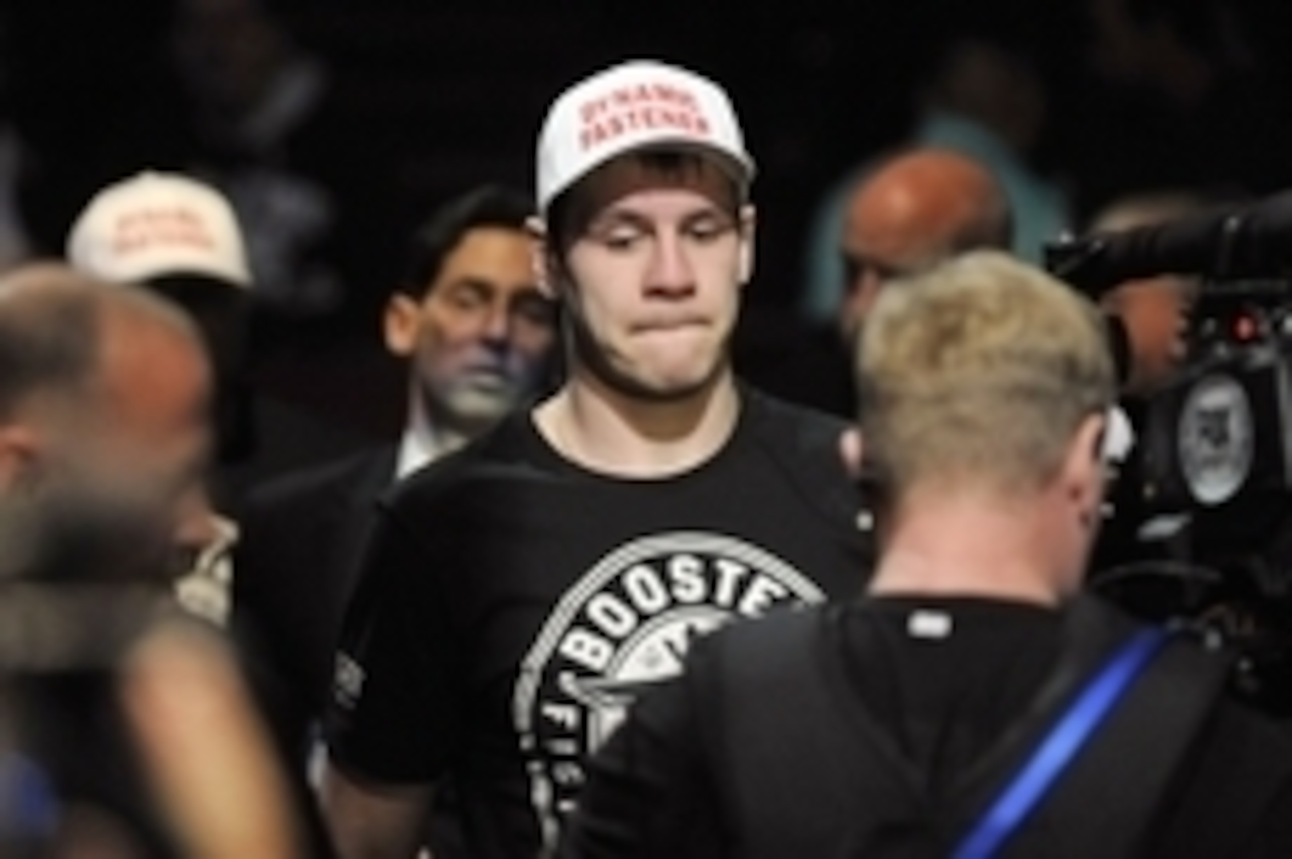 Jan 25, 2014; Chicago, IL, USA; Nikita Krylov before his fight against Walt Harris during UFC on FOX 10 at the United Center. Mandatory Credit: David Banks-USA TODAY Sports