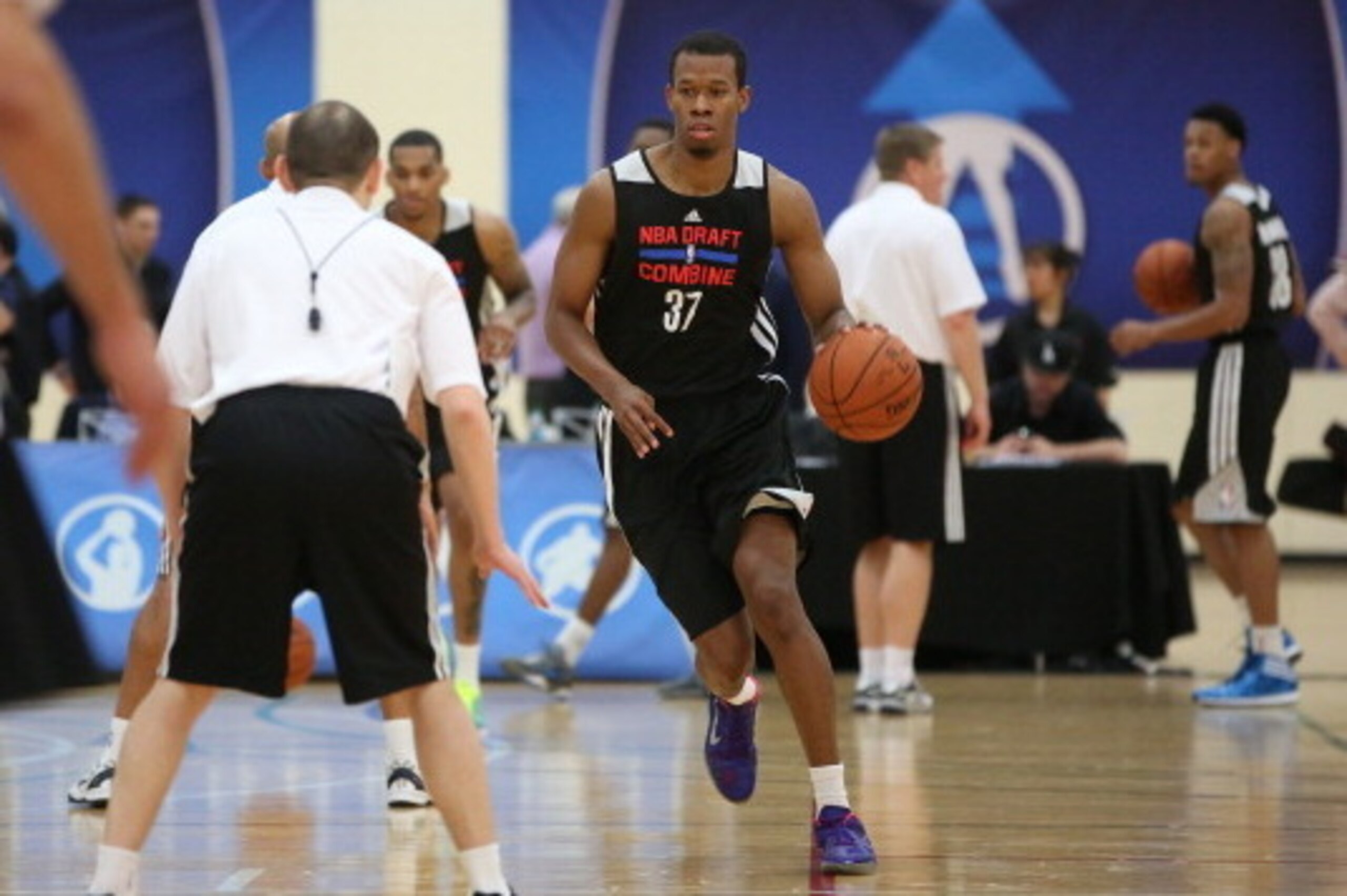 CHICAGO, IL - May 15:  NBA draft prospect Rodney Hood participates in drills during the 2014 Draft Combine on May 15, 2014 at Quest Multisport in Chicago, Illinois. NOTE TO USER:  User expressly acknowledges and agrees that, by downloading and or using th