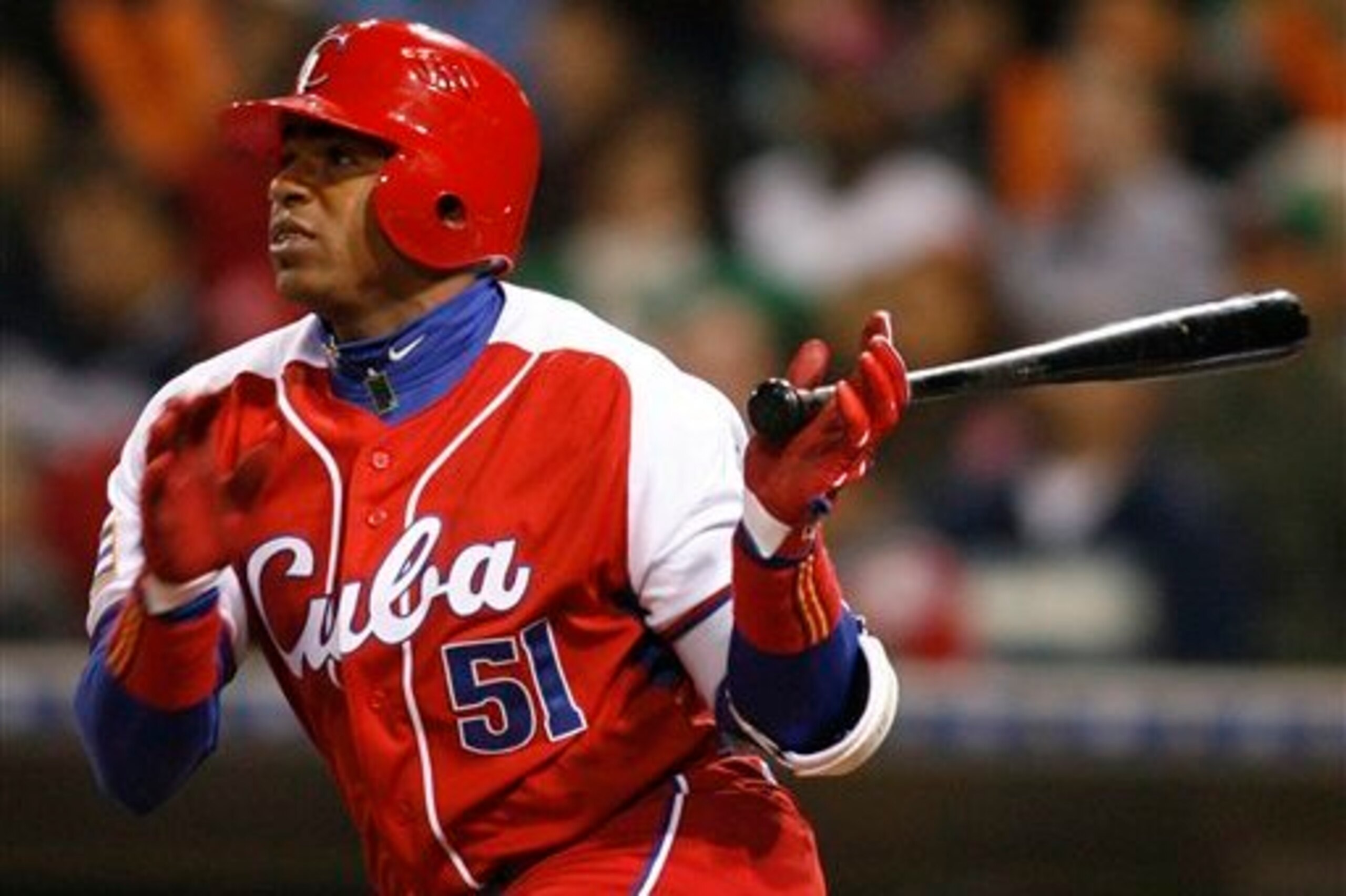 Yoenis Cespedes with the Cuban national team in 2009.