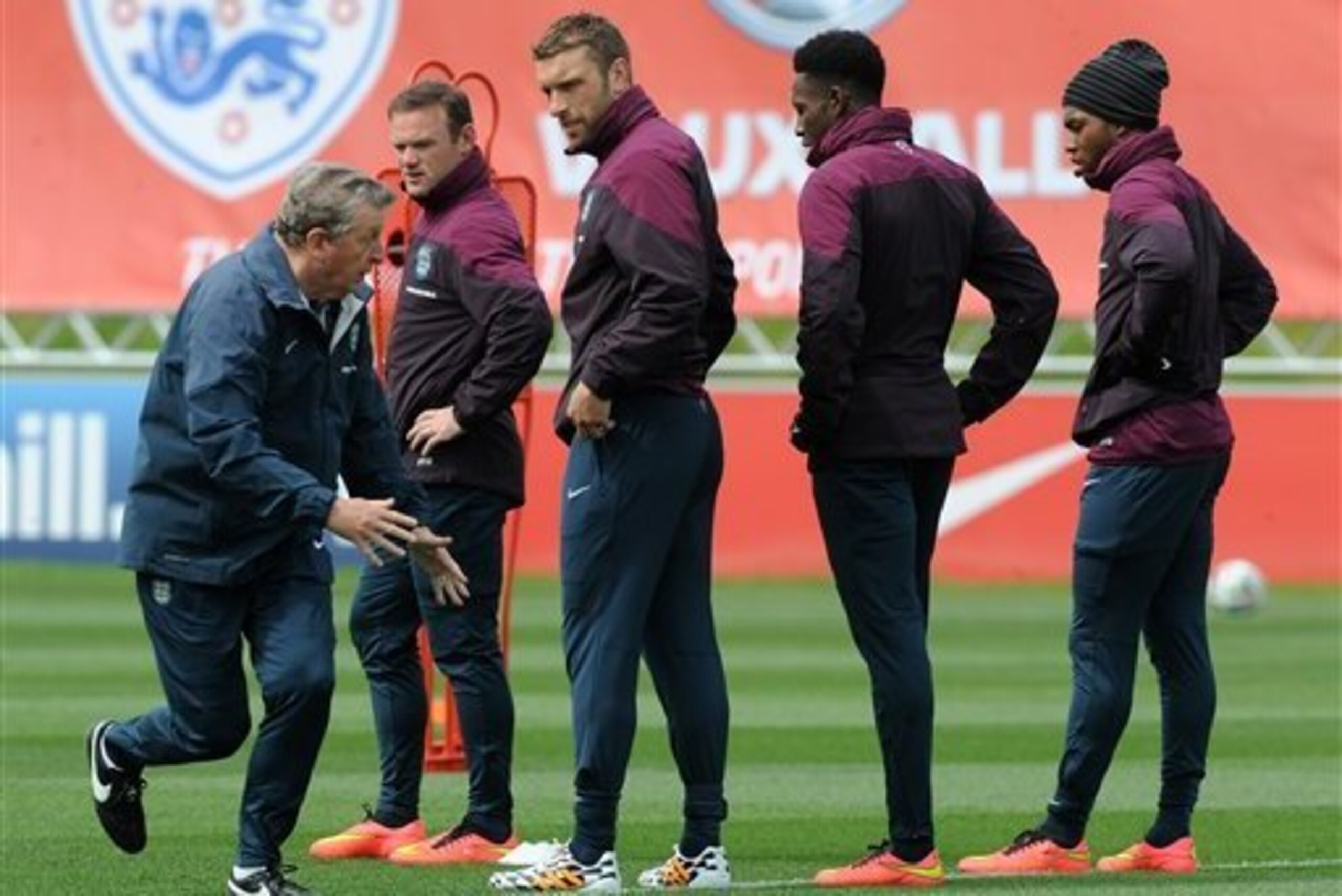 Lambert, second player from left, and Sturridge, far right, are both in England's World Cup squad