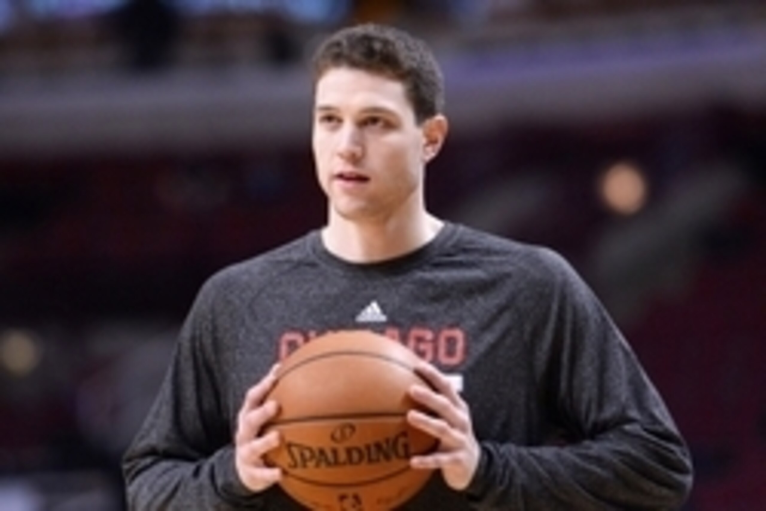 Mar 2, 2014; Chicago, IL, USA; Chicago Bulls guard Jimmer Fredette works out before the game against the New York Knicks at the United Center. Mandatory Credit: Mike DiNovo-USA TODAY Sports
