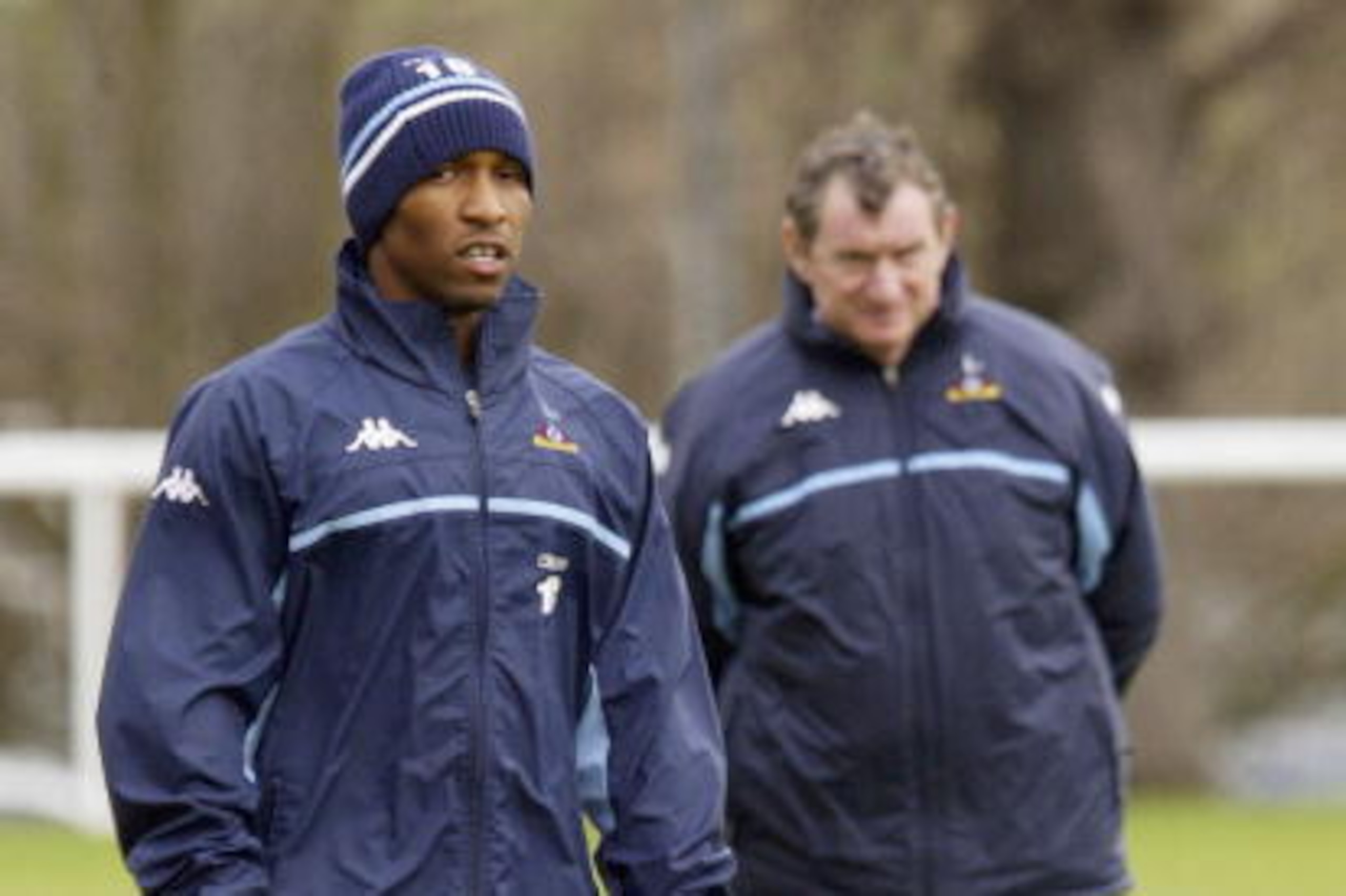 CHIGWELL, ENGLAND - FEBRUARY 3:  Jermain Defoe training with his new club Tottenham Hotspurs at their training ground on February 3, 2004 in Chigwell, Essex, England. Defore signed from West Ham United too Tottenham Hotspurs for ??7 million. (Photo by Gra