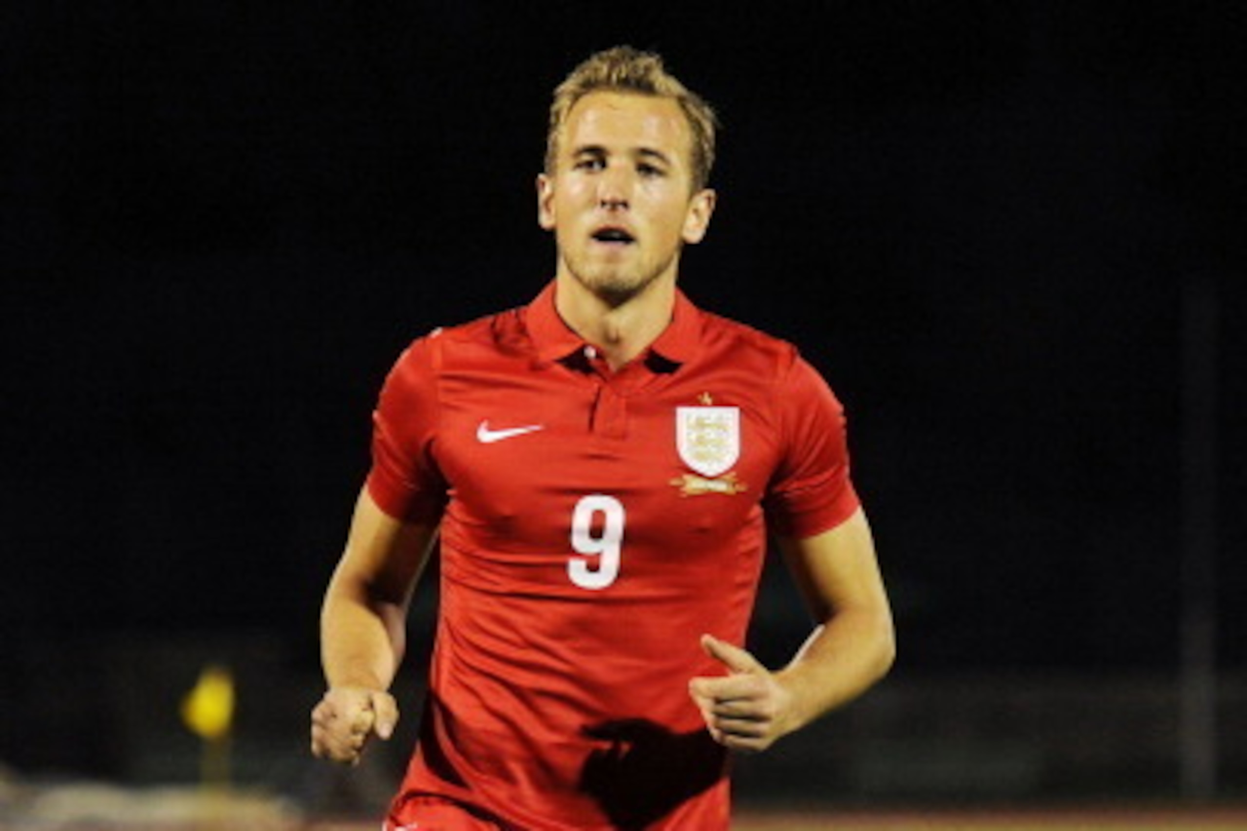 SERRAVALLE, ITALY - OCTOBER 10:  Harry  Kane of England celebrates after scoring his team's second goal from a penalty during the 2015 UEFA European U21 Championships Qualifying Group 1 match between San Marino U21 and England U21 on October 10, 2013 in S