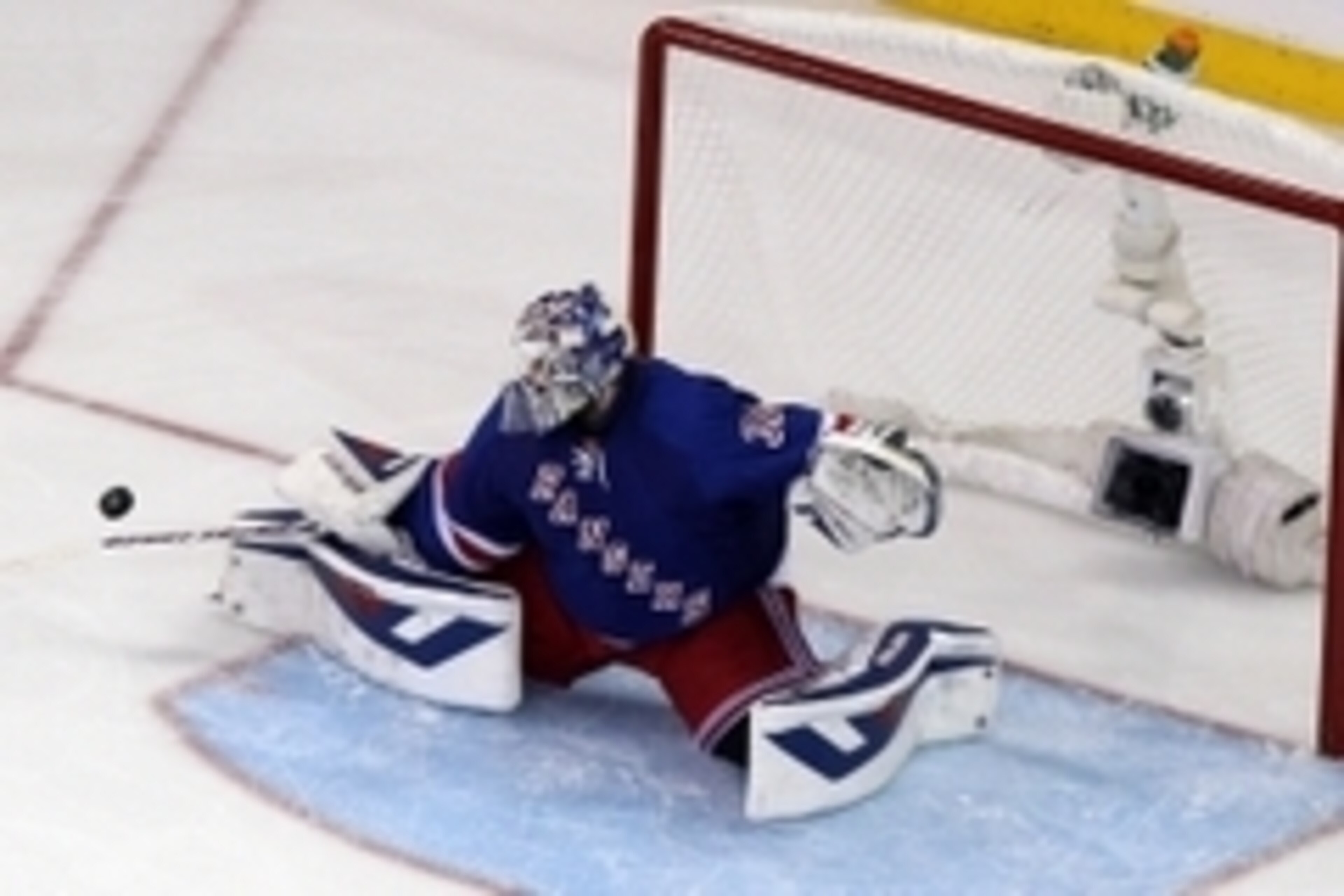 May 29, 2014; New York, NY, USA; New York Rangers goalie Henrik Lundqvist (30) makes a save during the third period against the Montreal Canadiens in game six of the Eastern Conference Final of the 2014 Stanley Cup Playoffs at Madison Square Garden. Manda May 29, 2014; New York, NY, USA; New York Rangers goalie Henrik Lundqvist (30) makes a save during the third period against the Montreal Canadiens in game six of the Eastern Conference Final of the 2014 Stanley Cup Playoffs at Madison Square Garden. Manda