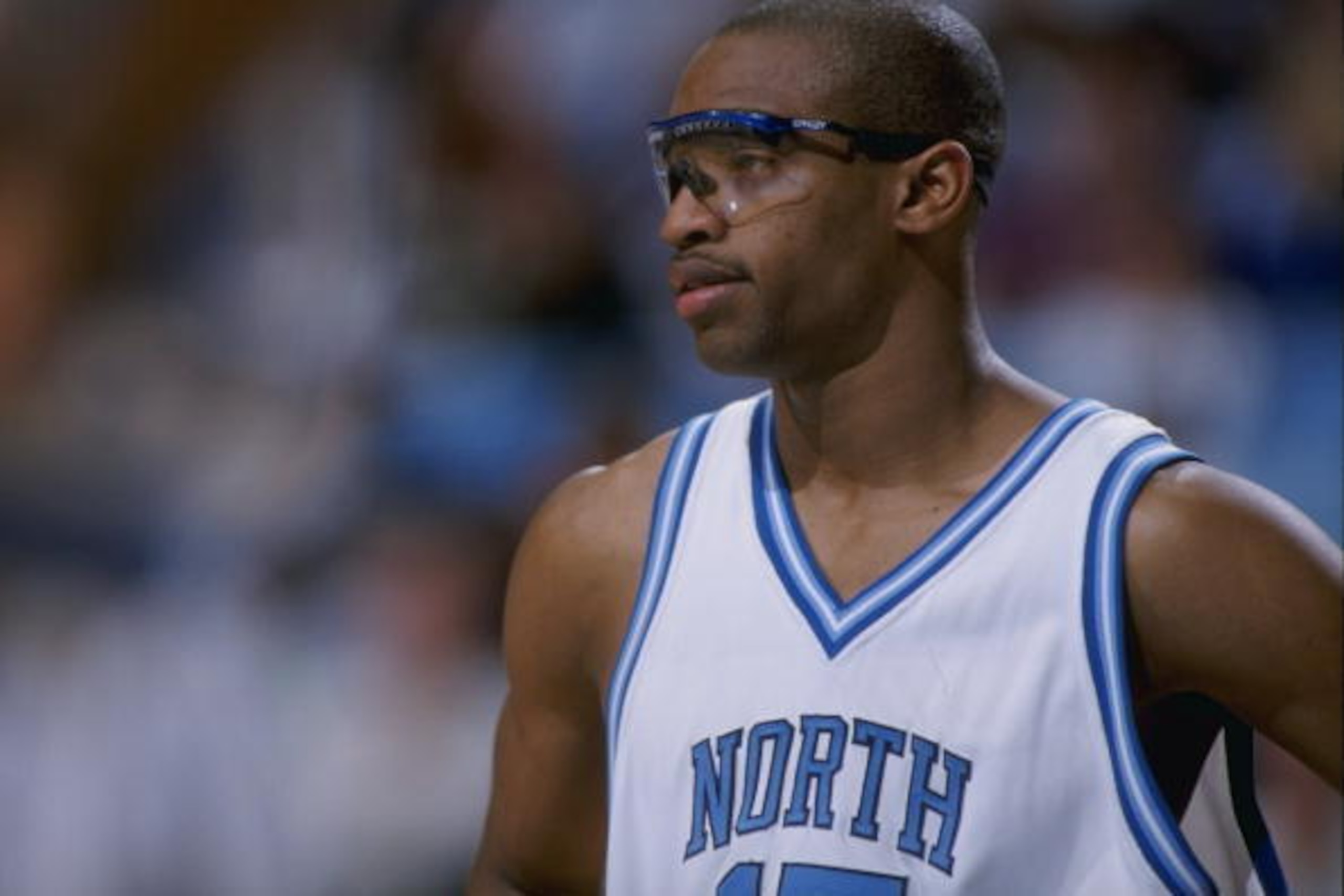 21 Feb 1998:  Guard Vince Carter of the North Carolina Tar Heels looks on during a game against the North Carolina State Wolfpack at the Dean Smith Center in Chapel Hill, North Carolina.  North Carolina State defeated UNC 86-72. Mandatory Credit: Craig Jo