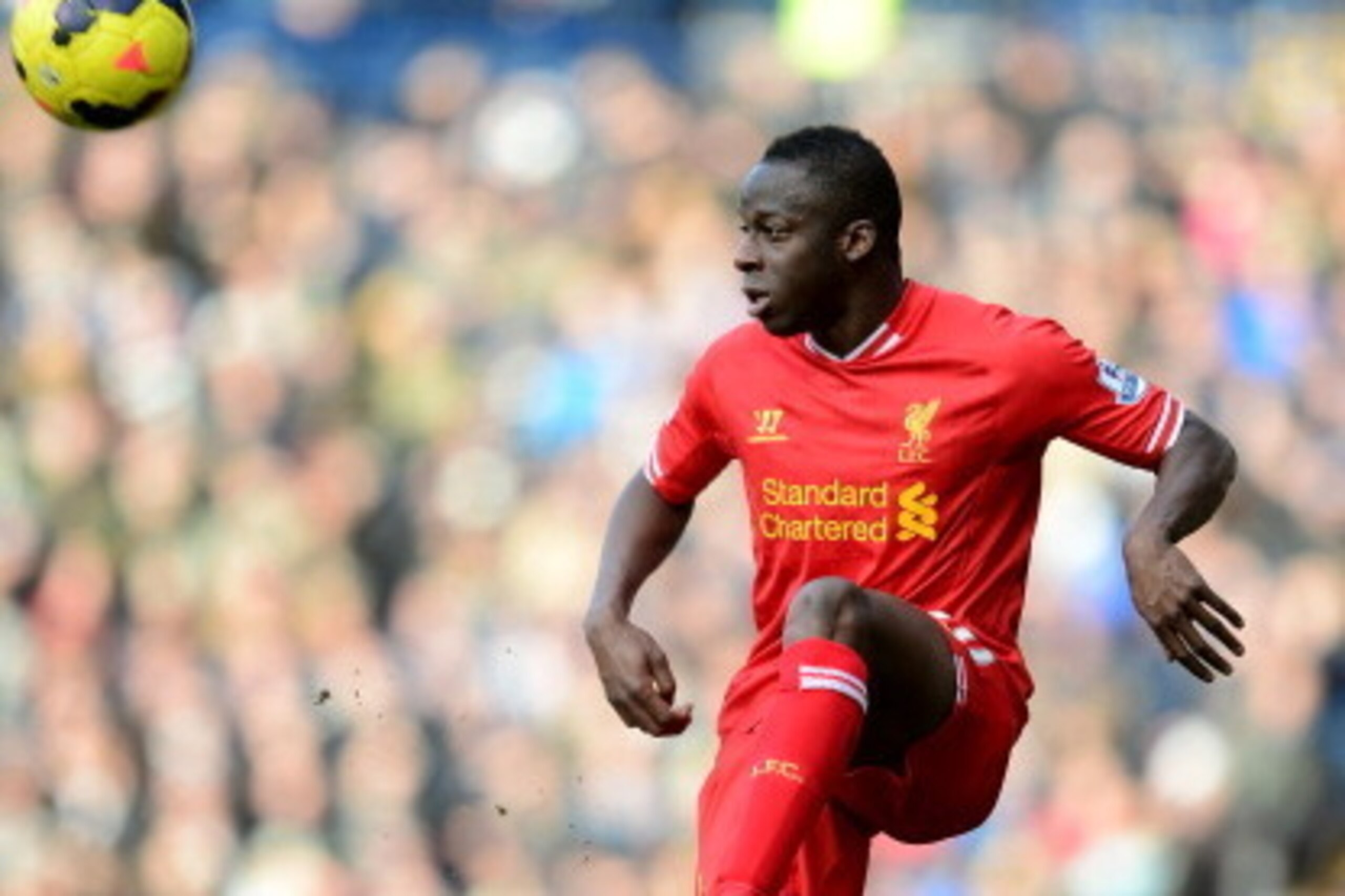 WEST BROMWICH, ENGLAND - FEBRUARY 02:  Aly Cissokho of Liverpool controls the ball during the Barclays Premier League match between West Bromwich Albion and Liverpool at The Hawthorns on February 2, 2014 in West Bromwich, England.  (Photo by Jamie McDonal