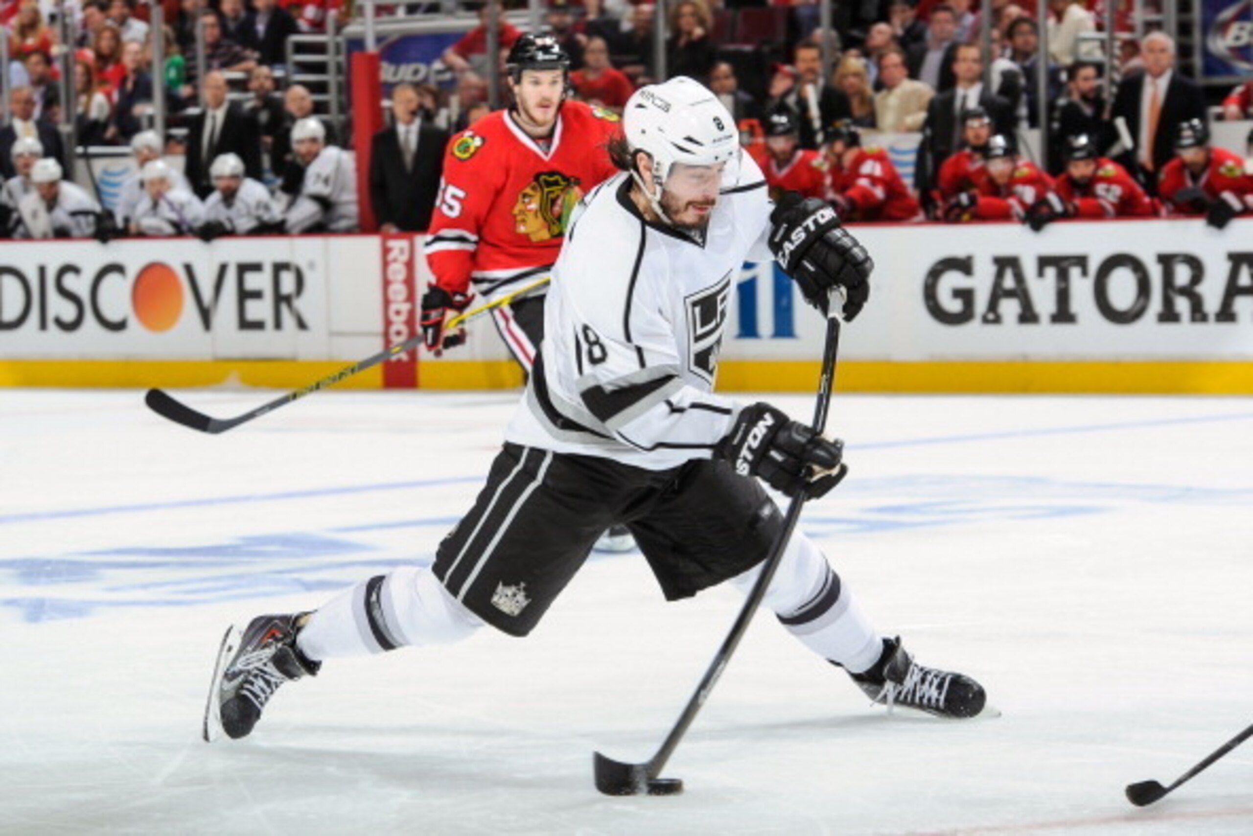 CHICAGO, IL - MAY 28: Drew Doughty #8 of the Los Angeles Kings shoots the puck in Game Five of the Western Conference Final against the Chicago Blackhawks during the 2014 NHL Stanley Cup Playoffs at the United Center on May 28, 2014 in Chicago, Illinois. 