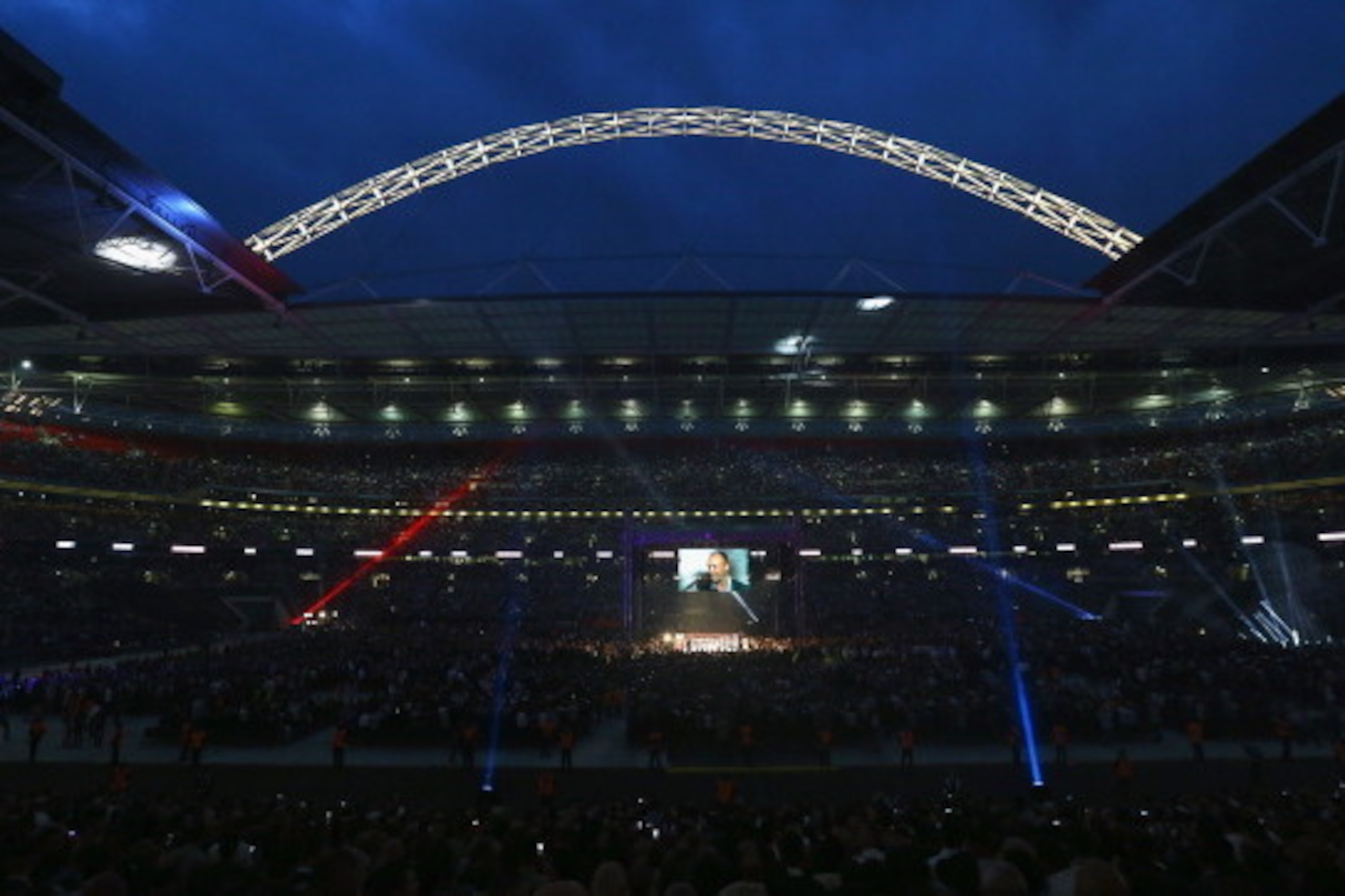 LONDON, ENGLAND - MAY 31:  A general view of Wembley during the James De Gale of England and Brandon Gonzales of the USA fight at Wembley Stadium on May 31, 2014 in London, England.  (Photo by Matthew Lewis/Getty Images)