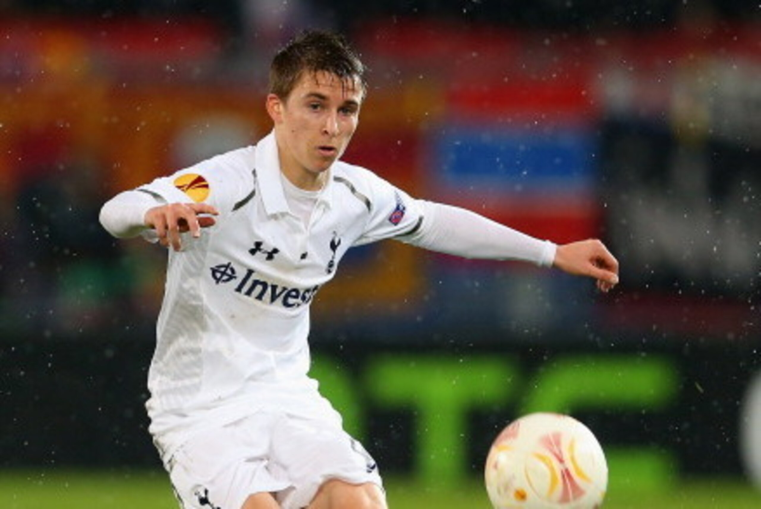 BASEL, SWITZERLAND - APRIL 11:  Thomas Carroll of Spurs in action during the UEFA Europa League Quarter Final Second Leg match between FC Basel 1893 and Tottenham Hotspur at St. Jakob Park on April 11, 2013 in Basel, Switzerland.  (Photo by Julian Finney/