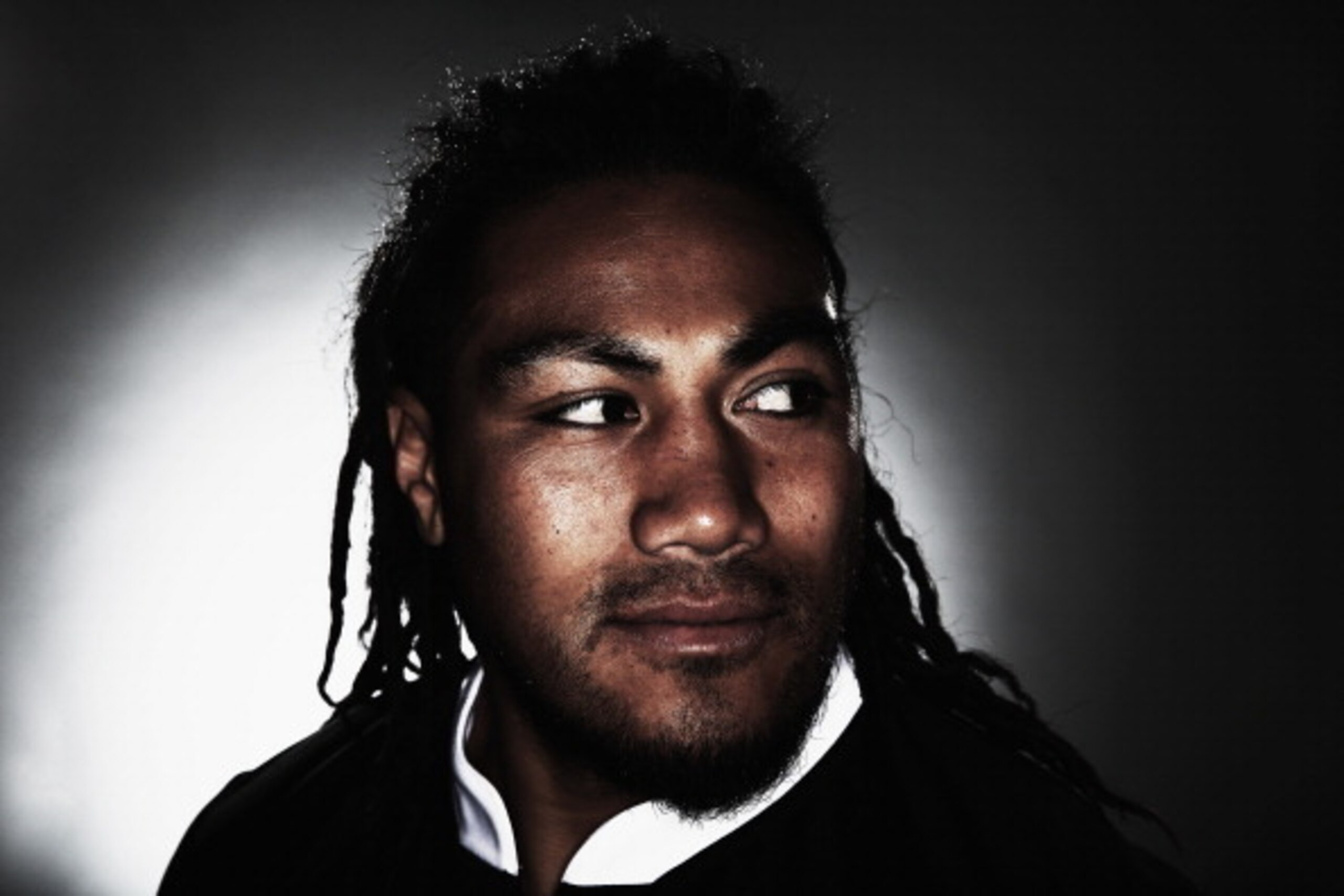 WELLINGTON, NEW ZEALAND - MAY 26:  (EDITORS NOTE: Image has been desaturated.) Ma’a Nonu of the All Blacks poses during a New Zealand All Blacks portrait session on May 26, 2014 in Wellington, New Zealand.  (Photo by Hannah Peters/Getty Images)