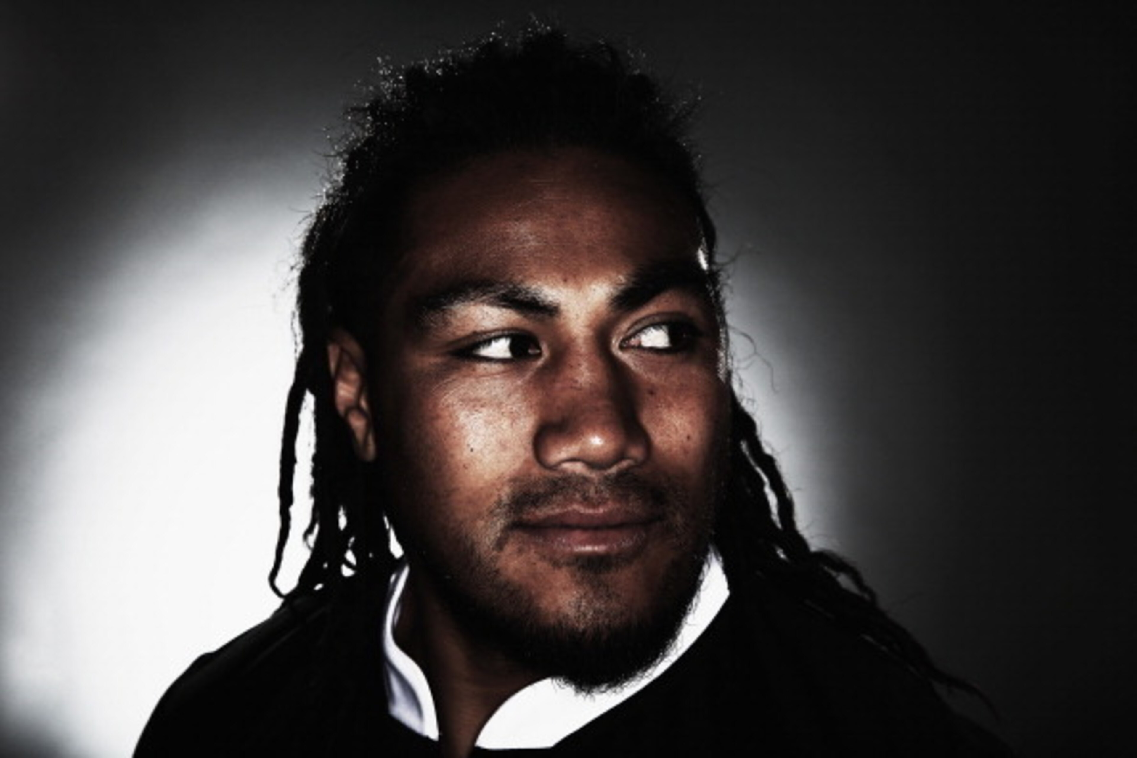 WELLINGTON, NEW ZEALAND - MAY 26:  (EDITORS NOTE: Image has been desaturated.) Ma’a Nonu of the All Blacks poses during a New Zealand All Blacks portrait session on May 26, 2014 in Wellington, New Zealand.  (Photo by Hannah Peters/Getty Images)