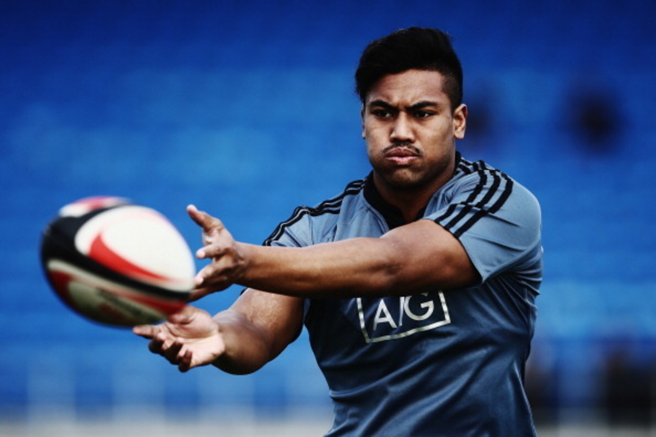 AUCKLAND, NEW ZEALAND - JUNE 03:  Julian Savea of the All Blacks runs through drills during a New Zealand All Blacks training session at Trusts Stadium on June 3, 2014 in Auckland, New Zealand.  (Photo by Hannah Peters/Getty Images)