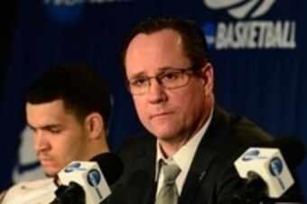 Mar 23, 2014; St. Louis, MO, USA; Wichita State Shockers head coach Gregg Marshall reacts at a press conference following their loss to the Kentucky Wildcats 78-76 the third round of the 2014 NCAA Men's Basketball Championship at Scottrade Center. Mandato