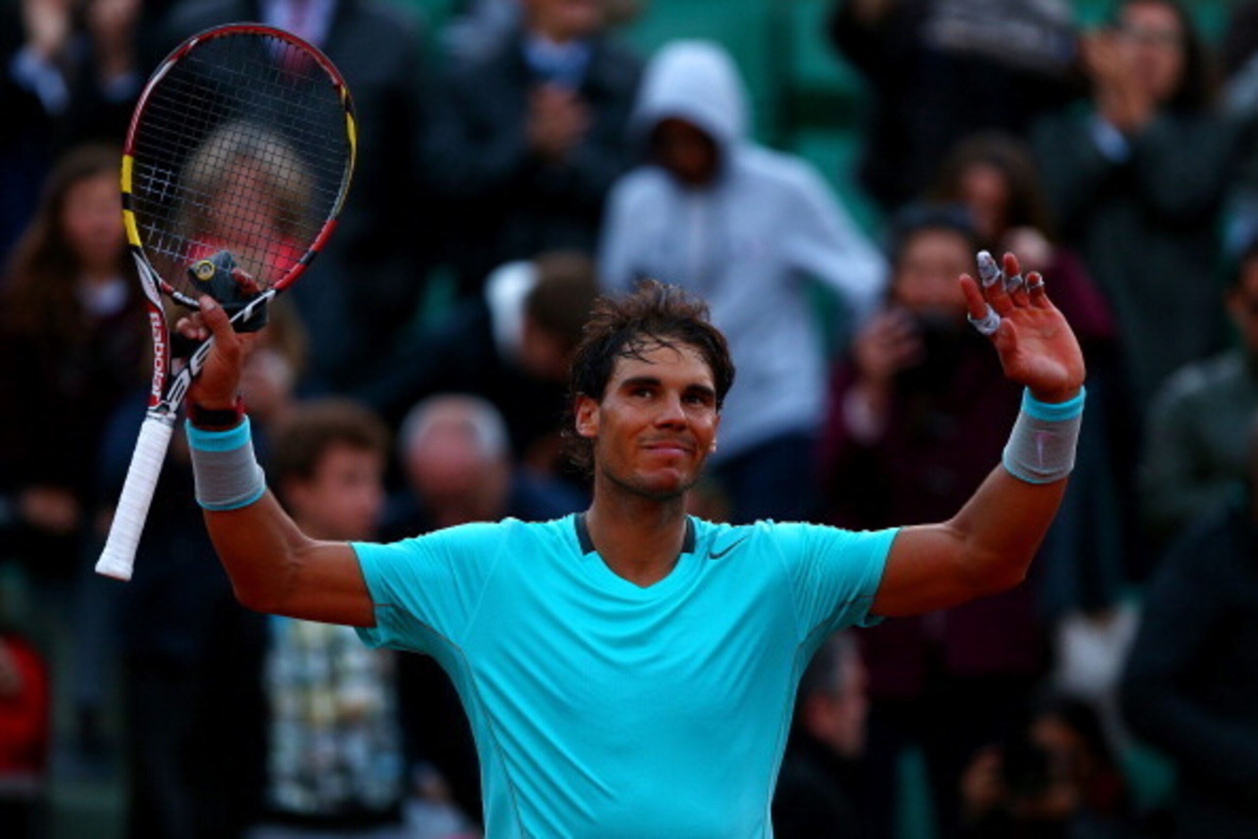 PARIS, FRANCE - JUNE 04: Rafael Nadal of Spain celebrates victory in his men's singles quarter-final match against David Ferrer of Spain on day eleven of the French Open at Roland Garros on June 4, 2014 in Paris, France. (Photo by Dan Istitene/Getty Ima PARIS, FRANCE - JUNE 04: Rafael Nadal of Spain celebrates victory in his men's singles quarter-final match against David Ferrer of Spain on day eleven of the French Open at Roland Garros on June 4, 2014 in Paris, France. (Photo by Dan Istitene/Getty Ima