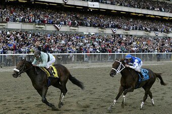 Smarty Jones and jockey Stewart Elliott came up short in 2004.