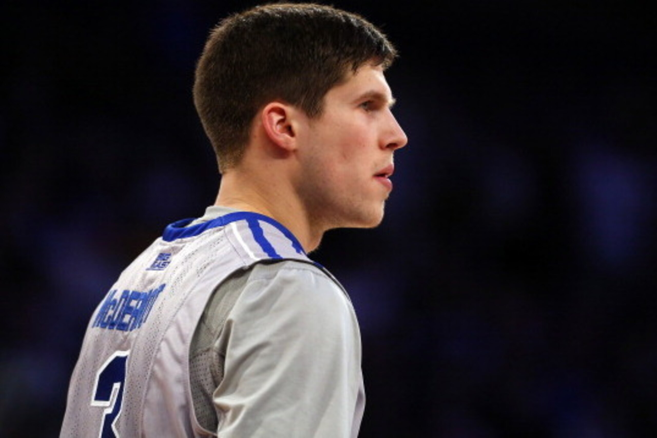 NEW YORK, NY - MARCH 15:  Doug McDermott #3 of the Creighton Bluejays reacts against the Providence Friars during the Championship game of the 2014 Men's Big East Basketball Tournament at Madison Square Garden on March 15, 2014 in New York City.  (Photo b