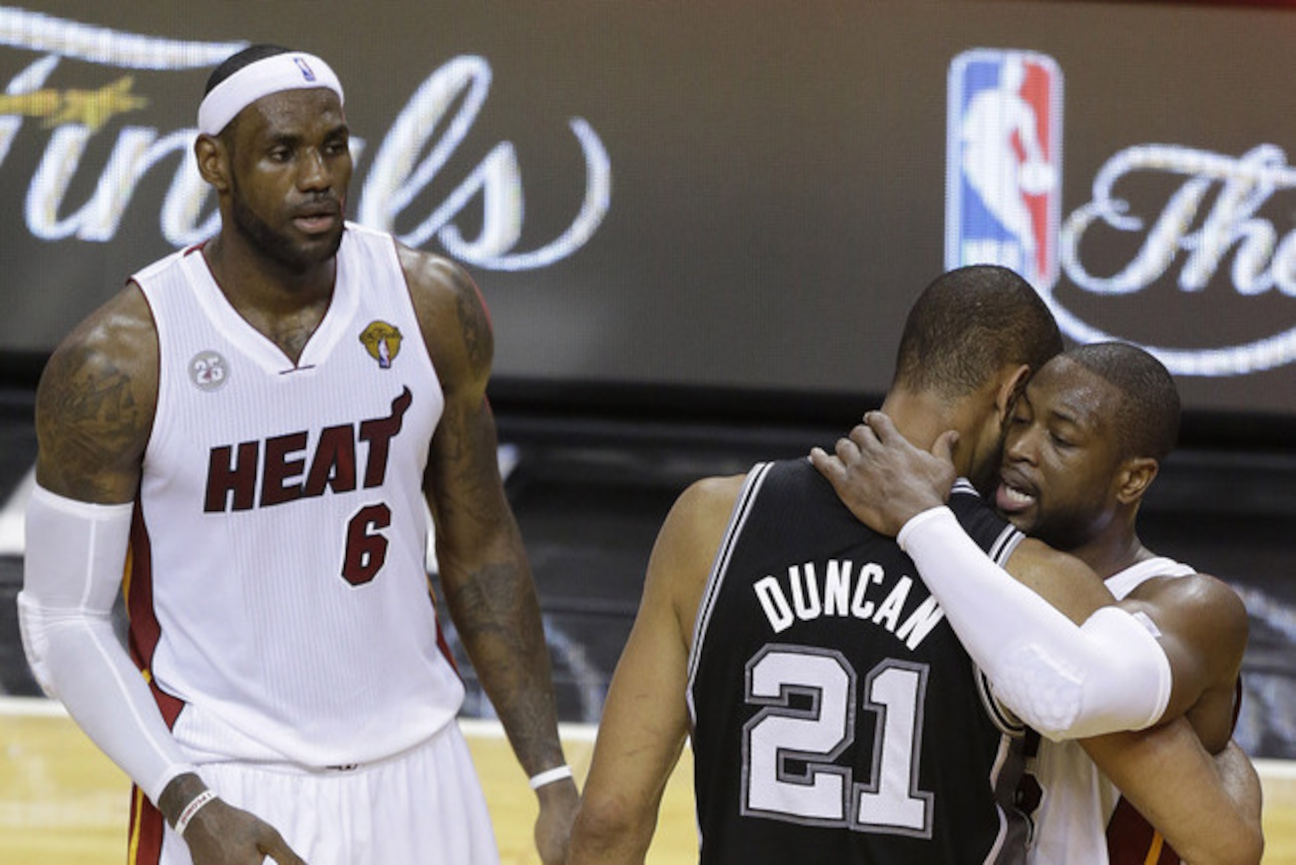LeBron's and Duncan's legacies seem to be more of the focus than Wade's is right now. LeBron's and Duncan's legacies seem to be more of the focus than Wade's is right now.