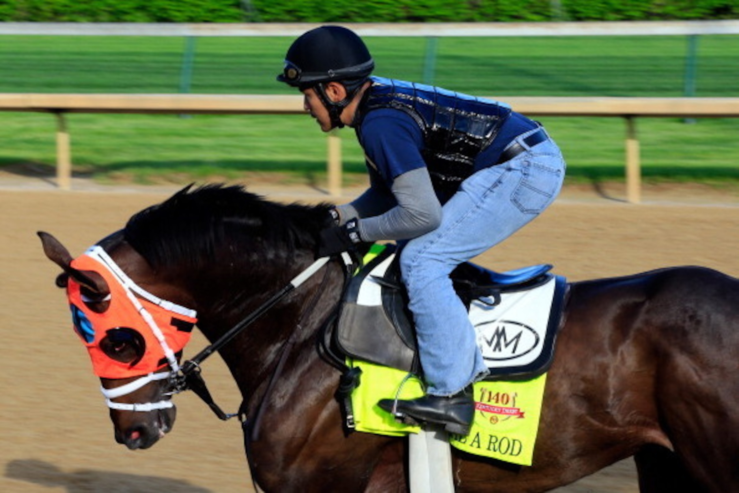 LOUISVILLE, KY - MAY 01:  Kentucky Derby contender General A Rod works out on the track during early morning workouts at Churchill Downs on May 1, 2014 in Louisville, Kentucky.  (Photo by Jamie Squire/Getty Images)