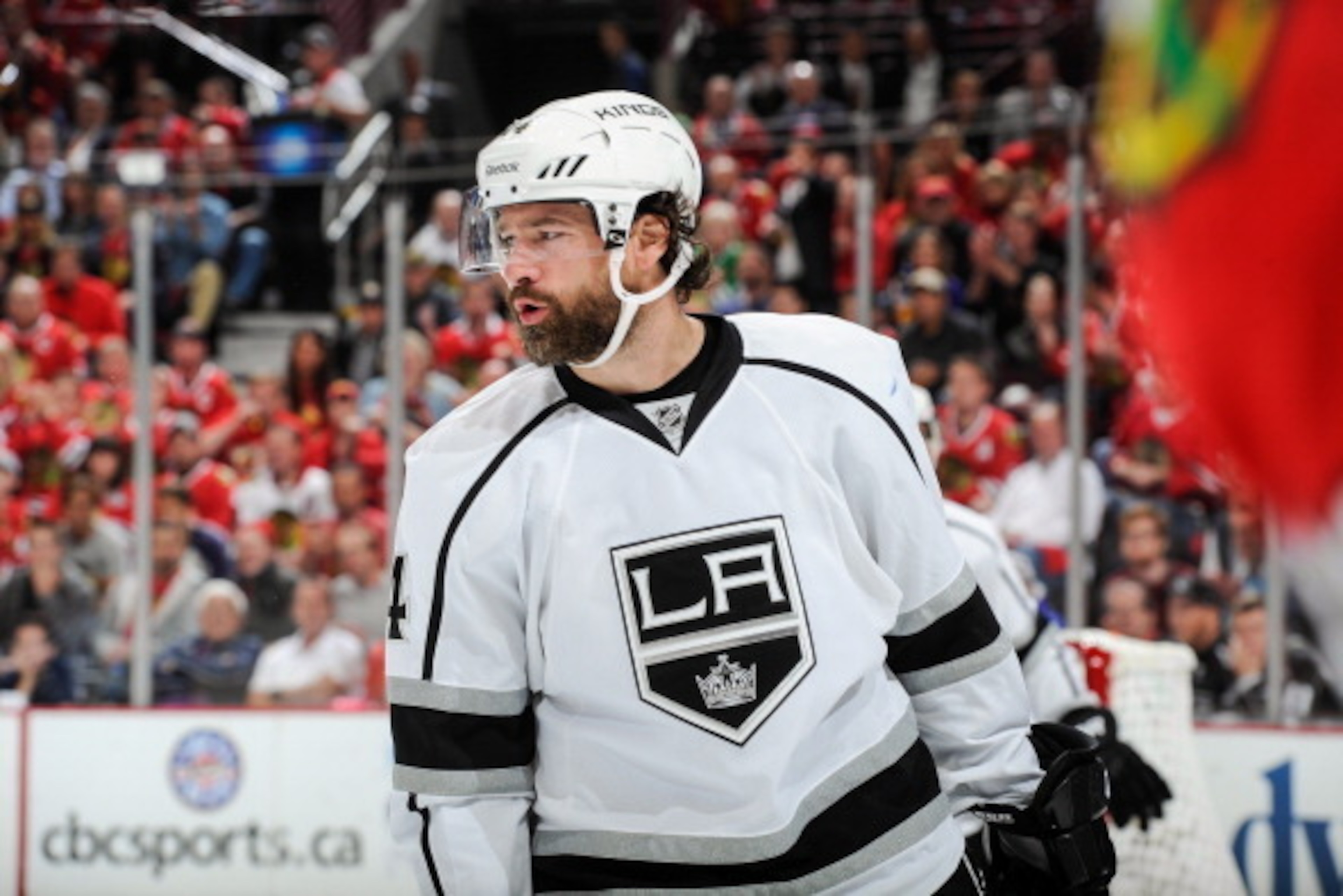 CHICAGO, IL - MAY 28: Justin Williams #14 of the Los Angeles Kings looks on in Game Five of the Western Conference Final against the Chicago Blackhawks during the 2014 NHL Stanley Cup Playoffs at the United Center on May 28, 2014 in Chicago, Illinois. (Ph CHICAGO, IL - MAY 28: Justin Williams #14 of the Los Angeles Kings looks on in Game Five of the Western Conference Final against the Chicago Blackhawks during the 2014 NHL Stanley Cup Playoffs at the United Center on May 28, 2014 in Chicago, Illinois. (Ph