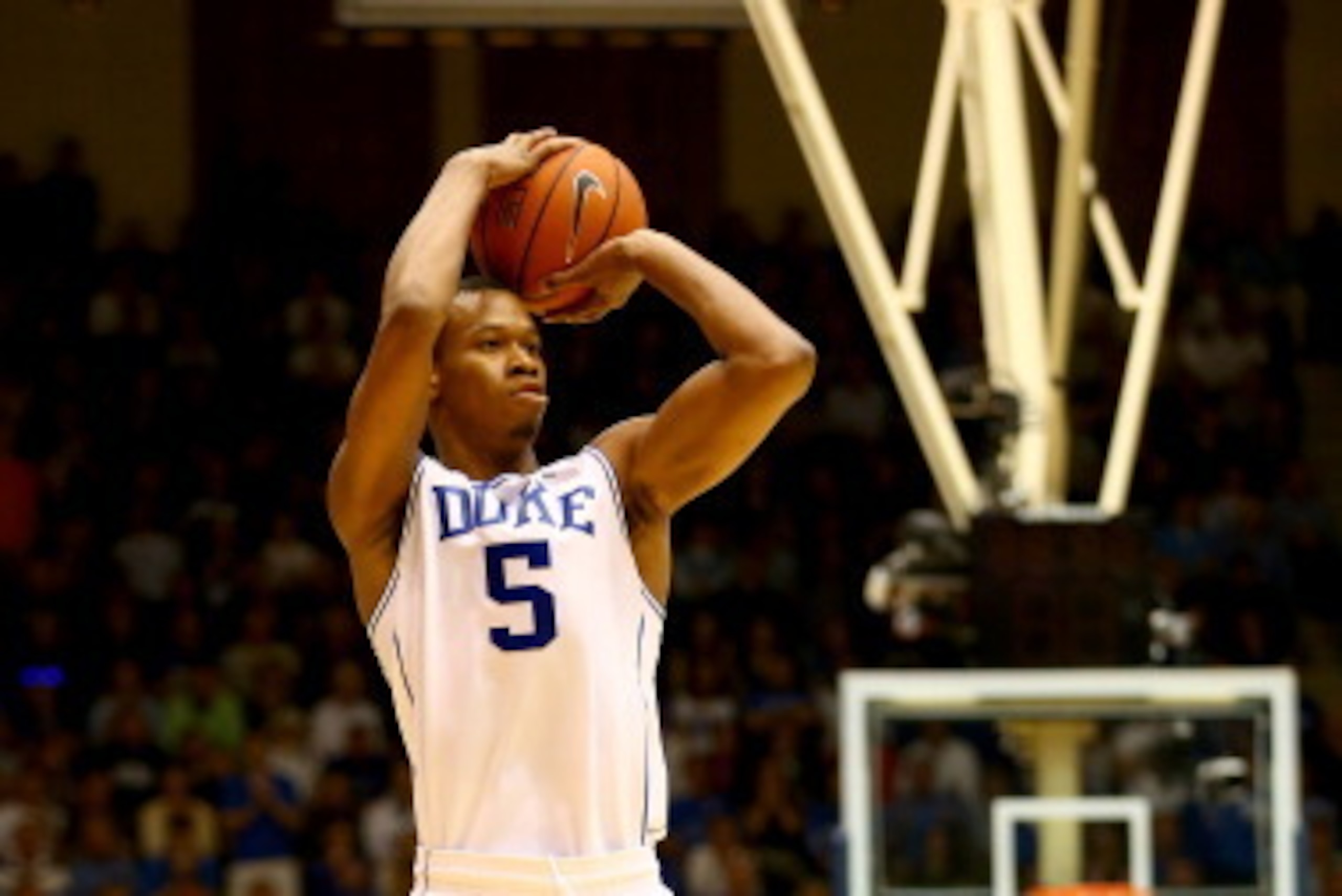DURHAM, NC - MARCH 08: Rodney Hood #5 of the Duke Blue Devils during their game at Cameron Indoor Stadium on March 8, 2014 in Durham, North Carolina. (Photo by Streeter Lecka/Getty Images) DURHAM, NC - MARCH 08: Rodney Hood #5 of the Duke Blue Devils during their game at Cameron Indoor Stadium on March 8, 2014 in Durham, North Carolina. (Photo by Streeter Lecka/Getty Images)