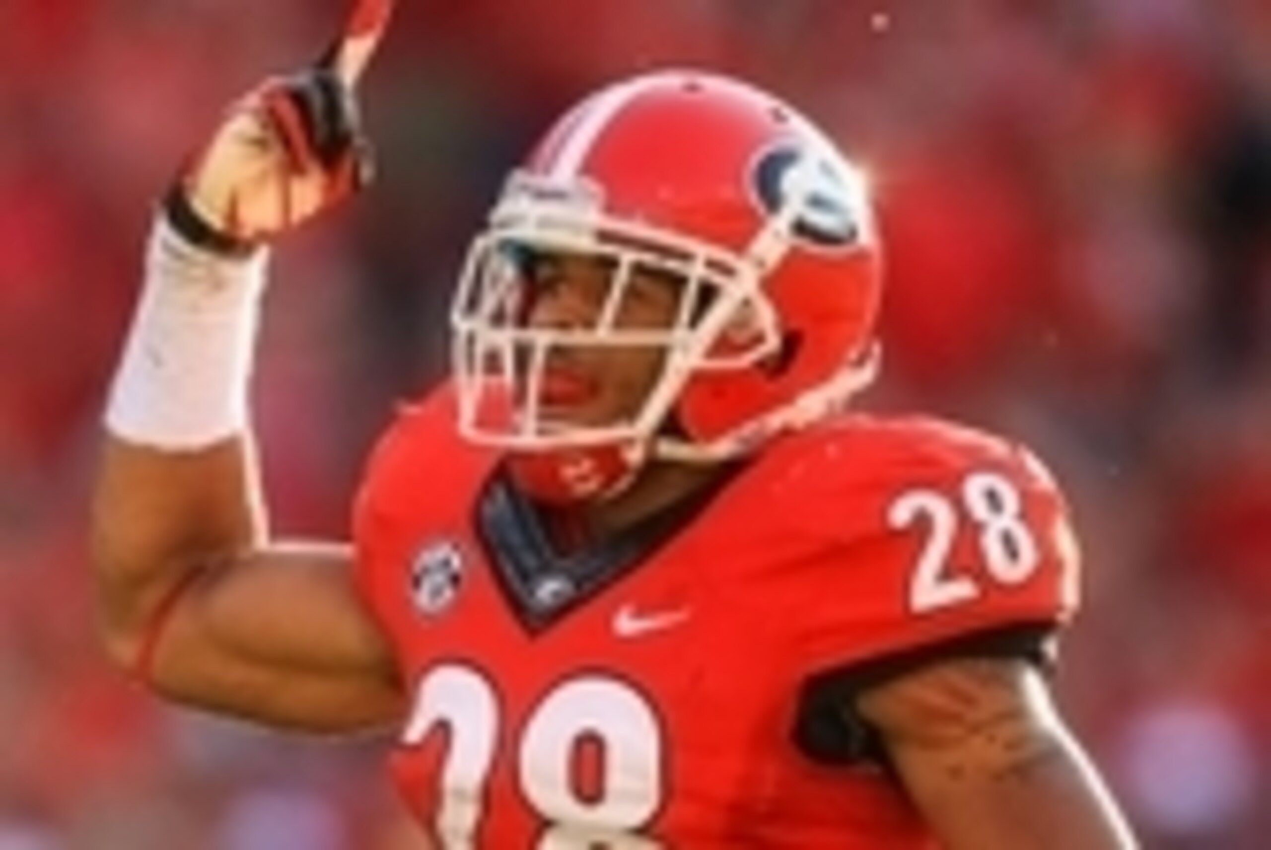 Sep 28, 2013; Athens, GA, USA; Georgia Bulldogs safety Tray Matthews (28) celebrates a pass break up in the second half against the LSU Tigers at Sanford Stadium. Georgia won 44-41. Mandatory Credit: Daniel Shirey-USA TODAY Sports