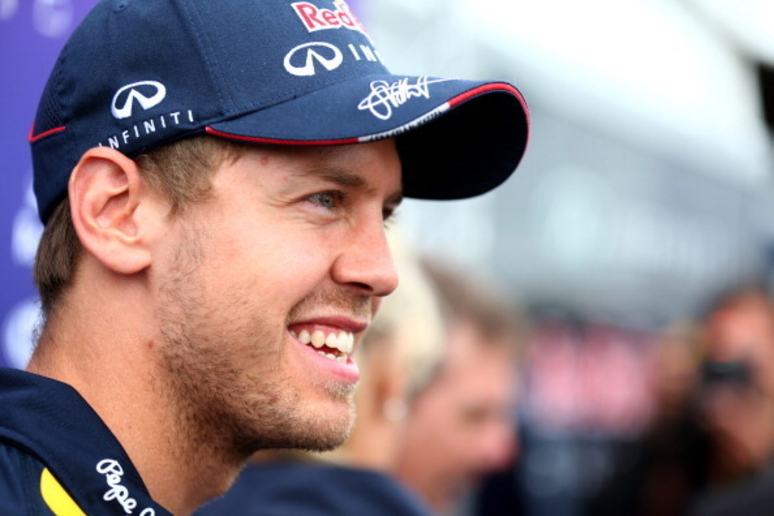 MONTREAL, QC - JUNE 05:  Sebastian Vettel of Germany and Infiniti Red Bull Racing speaks to the media ahead of the Canadian Formula One Grand Prix at Circuit Gilles Villeneuve on June 5, 2014 in Montreal, Canada.  (Photo by Mark Thompson/Getty Images)