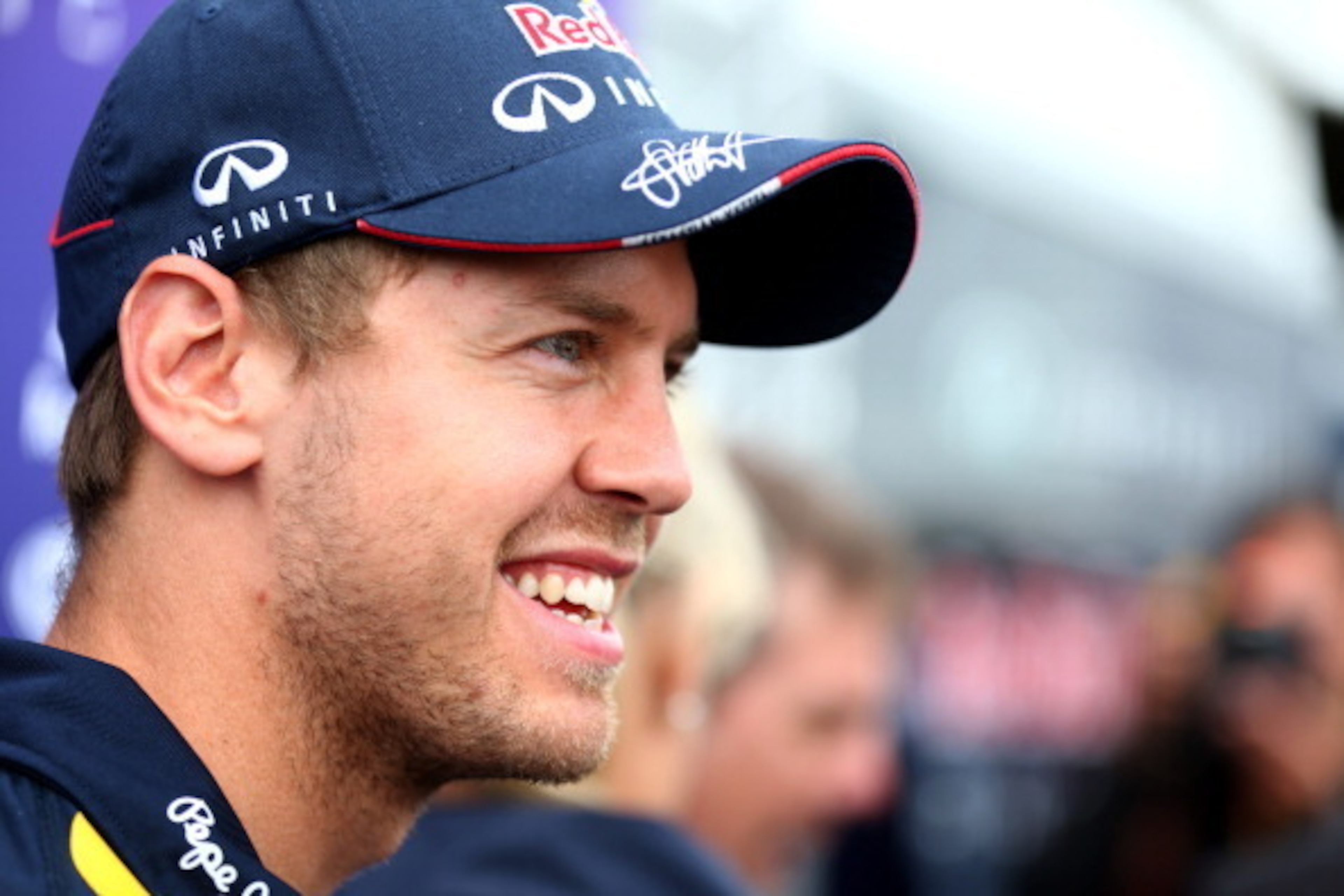 MONTREAL, QC - JUNE 05:  Sebastian Vettel of Germany and Infiniti Red Bull Racing speaks to the media ahead of the Canadian Formula One Grand Prix at Circuit Gilles Villeneuve on June 5, 2014 in Montreal, Canada.  (Photo by Mark Thompson/Getty Images)