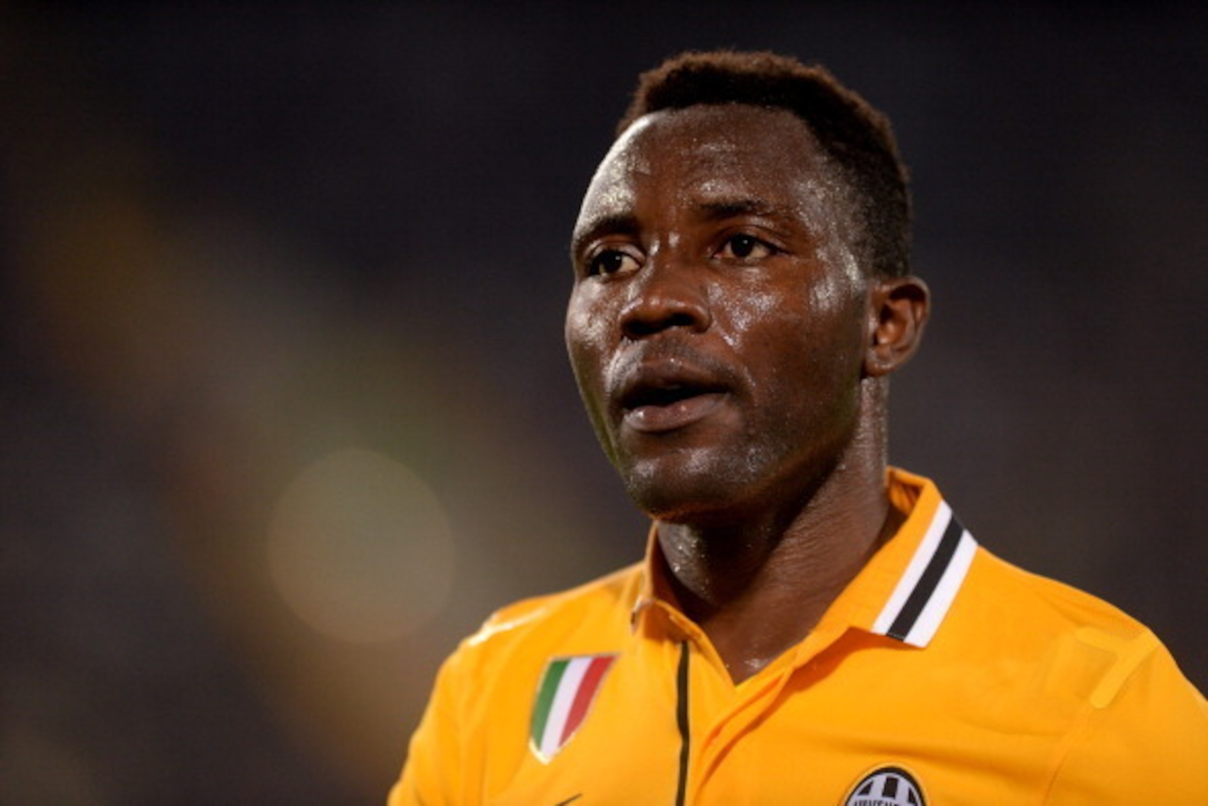 UDINE, ITALY - APRIL 14: Kwadwo Asamoah of Udinese Calcio looks on during the Serie A match between Udinese Calcio and Juventus at Stadio Friuli on April 14, 2014 in Udine, Italy. (Photo by Dino Panato/Getty Images) UDINE, ITALY - APRIL 14: Kwadwo Asamoah of Udinese Calcio looks on during the Serie A match between Udinese Calcio and Juventus at Stadio Friuli on April 14, 2014 in Udine, Italy. (Photo by Dino Panato/Getty Images)