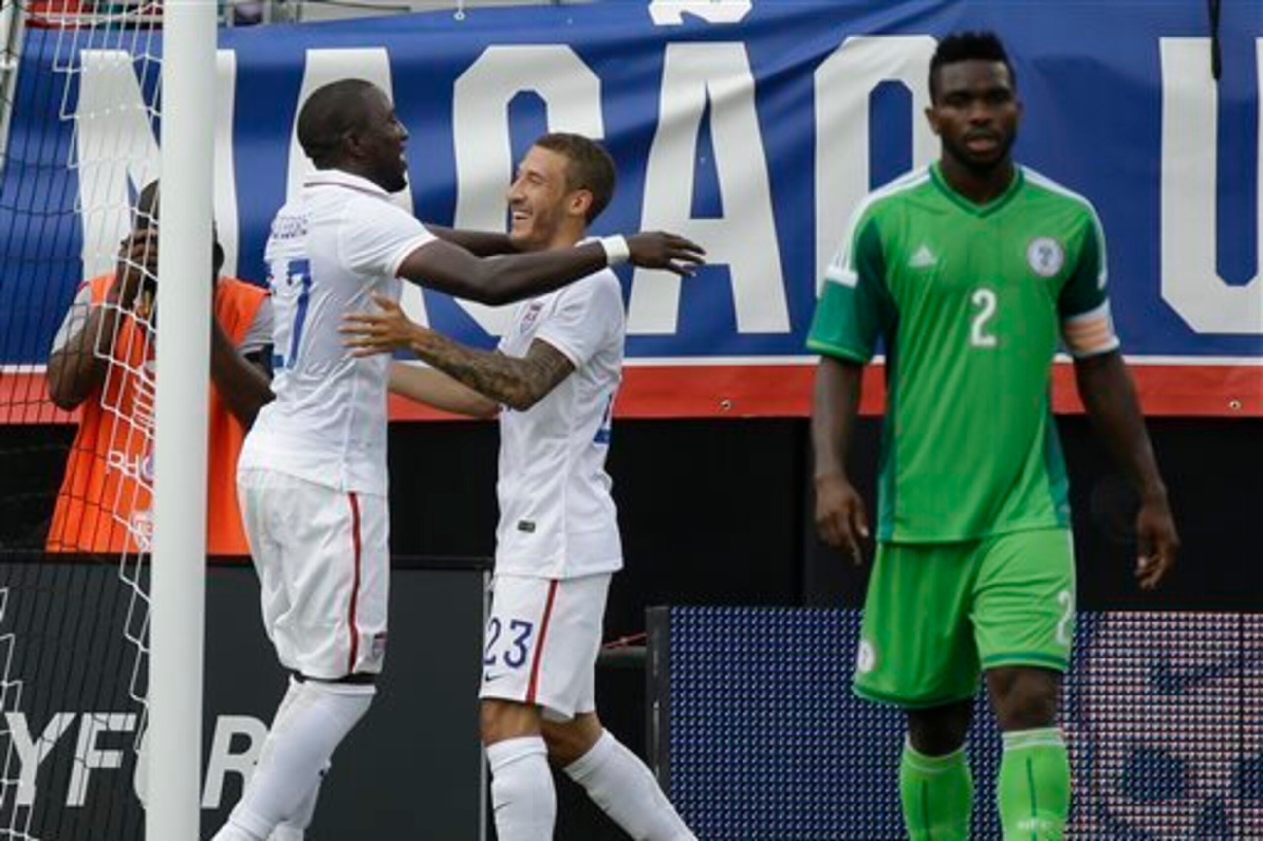 Altidore was very popular with his teammates against Nigeria. Altidore was very popular with his teammates against Nigeria.