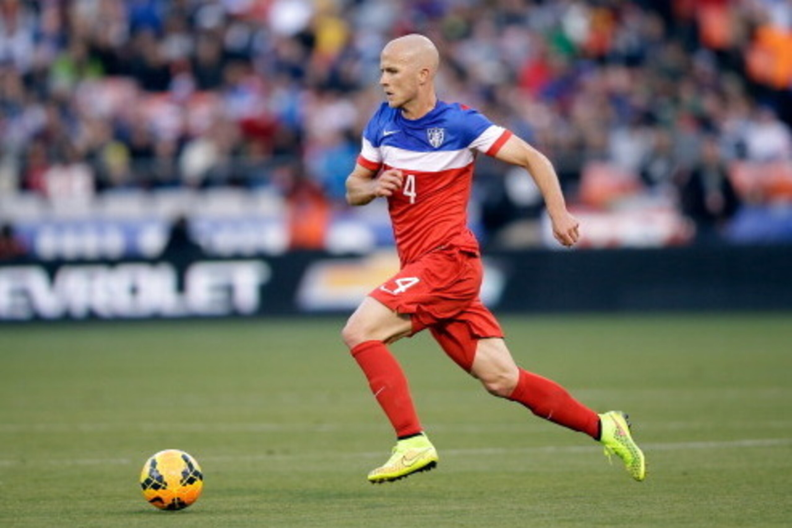 SAN FRANCISCO, CA - MAY 27:  Michael Bradley #4 of the United States in action against Azerbaijan during their match at Candlestick Park on May 27, 2014 in San Francisco, California.  (Photo by Ezra Shaw/Getty Images)