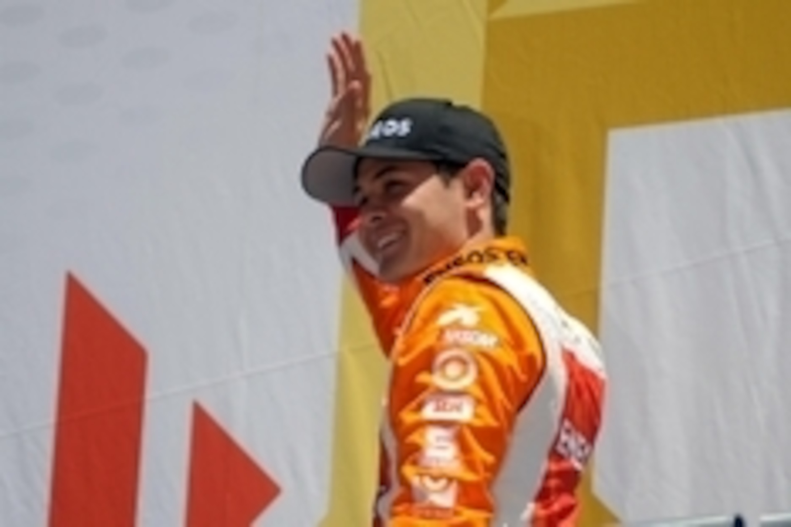 May 24, 2014; Concord, NC, USA; NASCAR Nationwide Series driver Kyle Larson (42) during driver introductions before the History 300 at Charlotte Motor Speedway. Mandatory Credit: Randy Sartin-USA TODAY Sports