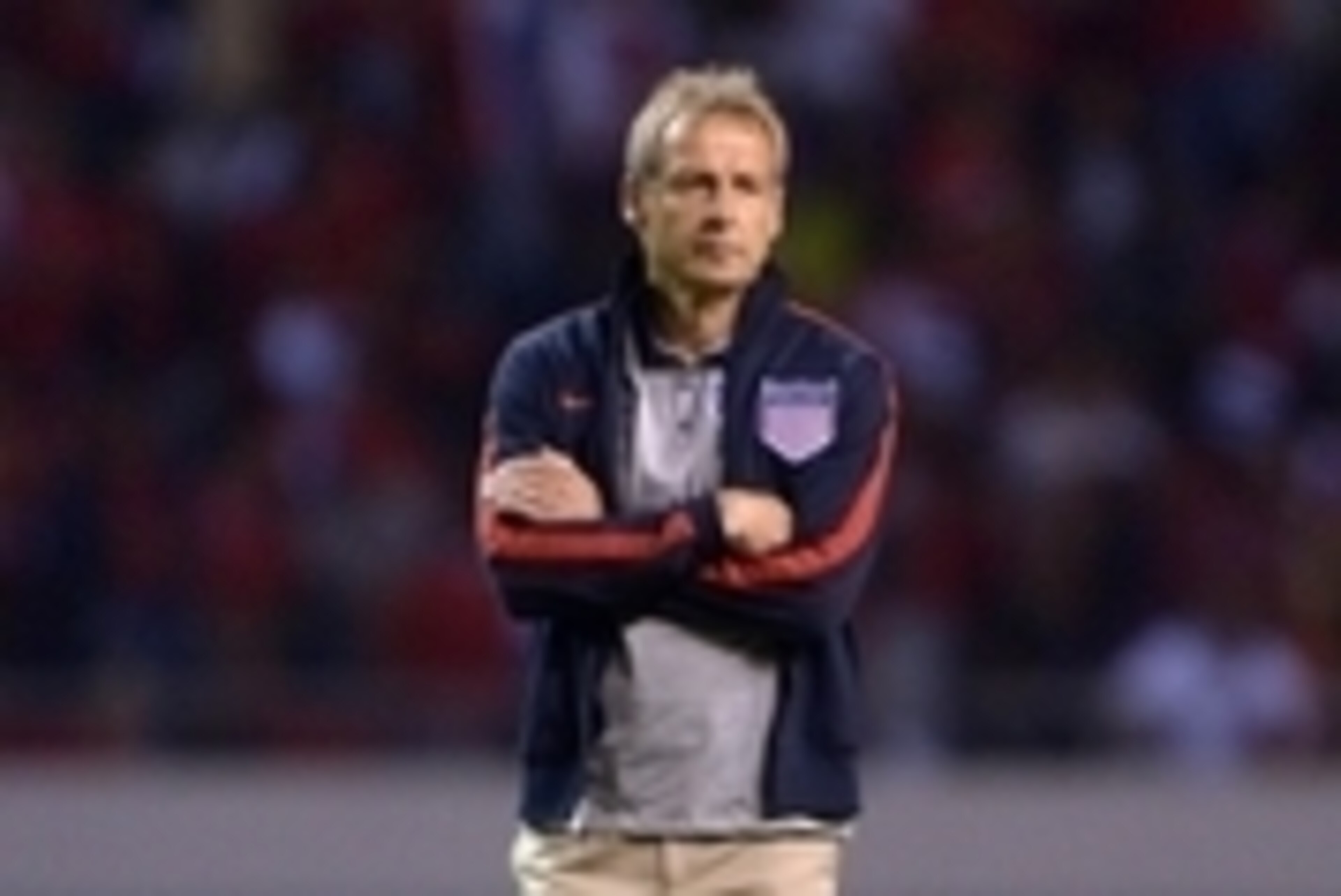 Sep 6, 2013; San Jose, COSTA RICA; United States coach Jurgen Klinsmann during a FIFA World Cup Qualifier against Costa Rica at Estadio Nacional. Mandatory Credit: Kirby Lee-USA TODAY Sports