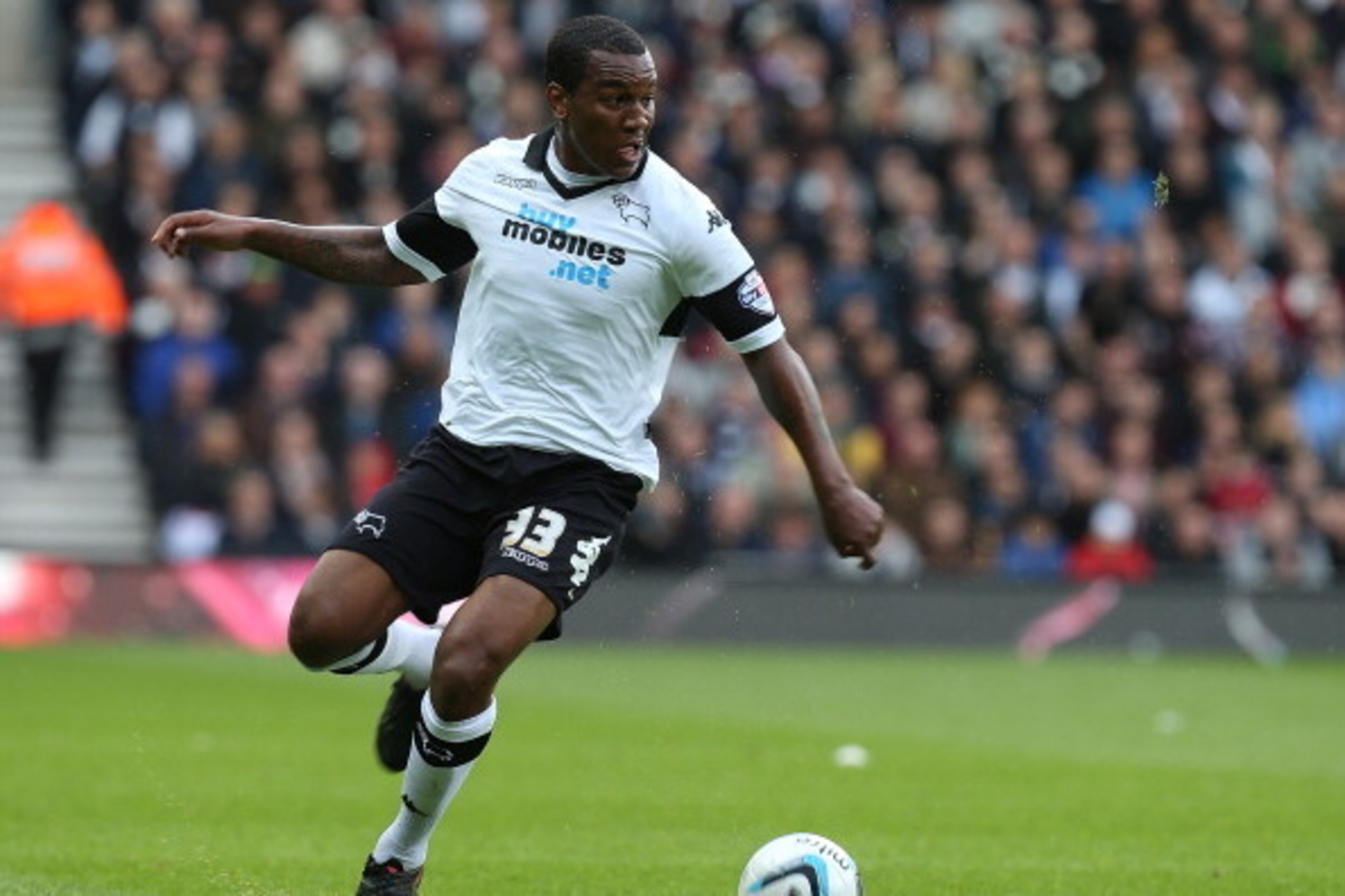 DERBY, ENGLAND - MAY 11: Andre Wisdom of Derby County in action during the Sky Bet Championship Semi Final Second Leg between Derby County and Brighton & Hove Albion at iPro Stadium on May 11, 2014 in Derby, England. (Photo by Pete Norton/Getty Images) DERBY, ENGLAND - MAY 11: Andre Wisdom of Derby County in action during the Sky Bet Championship Semi Final Second Leg between Derby County and Brighton & Hove Albion at iPro Stadium on May 11, 2014 in Derby, England. (Photo by Pete Norton/Getty Images)