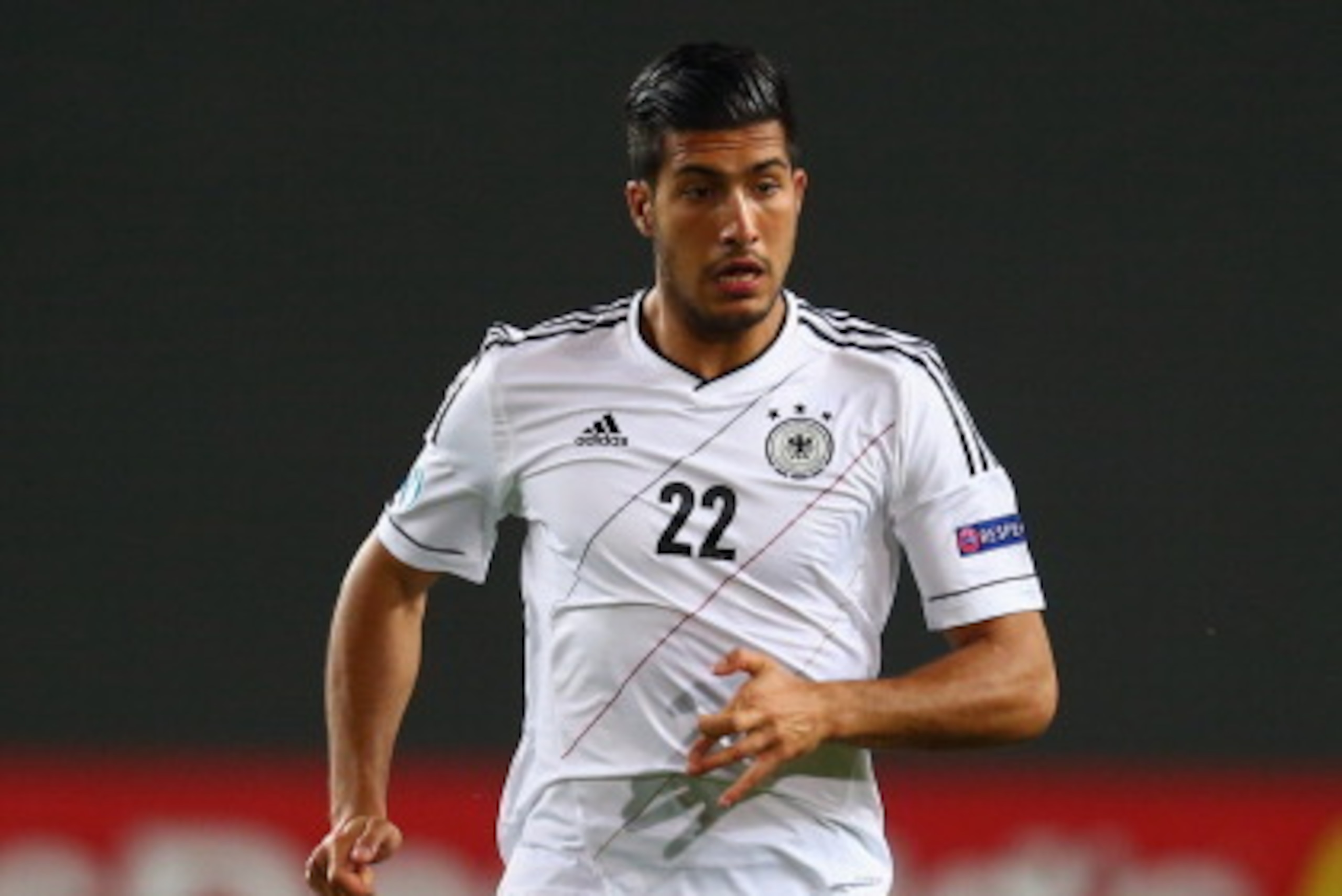 NETANYA, ISRAEL - JUNE 09:  Emre Can of Germany controles the ball during the UEFA European U21 Championship Group B match between Germany and Spain at Netanya Stadium on June 9, 2013 in Netanya, Israel.  (Photo by Alex Grimm/Getty Images)